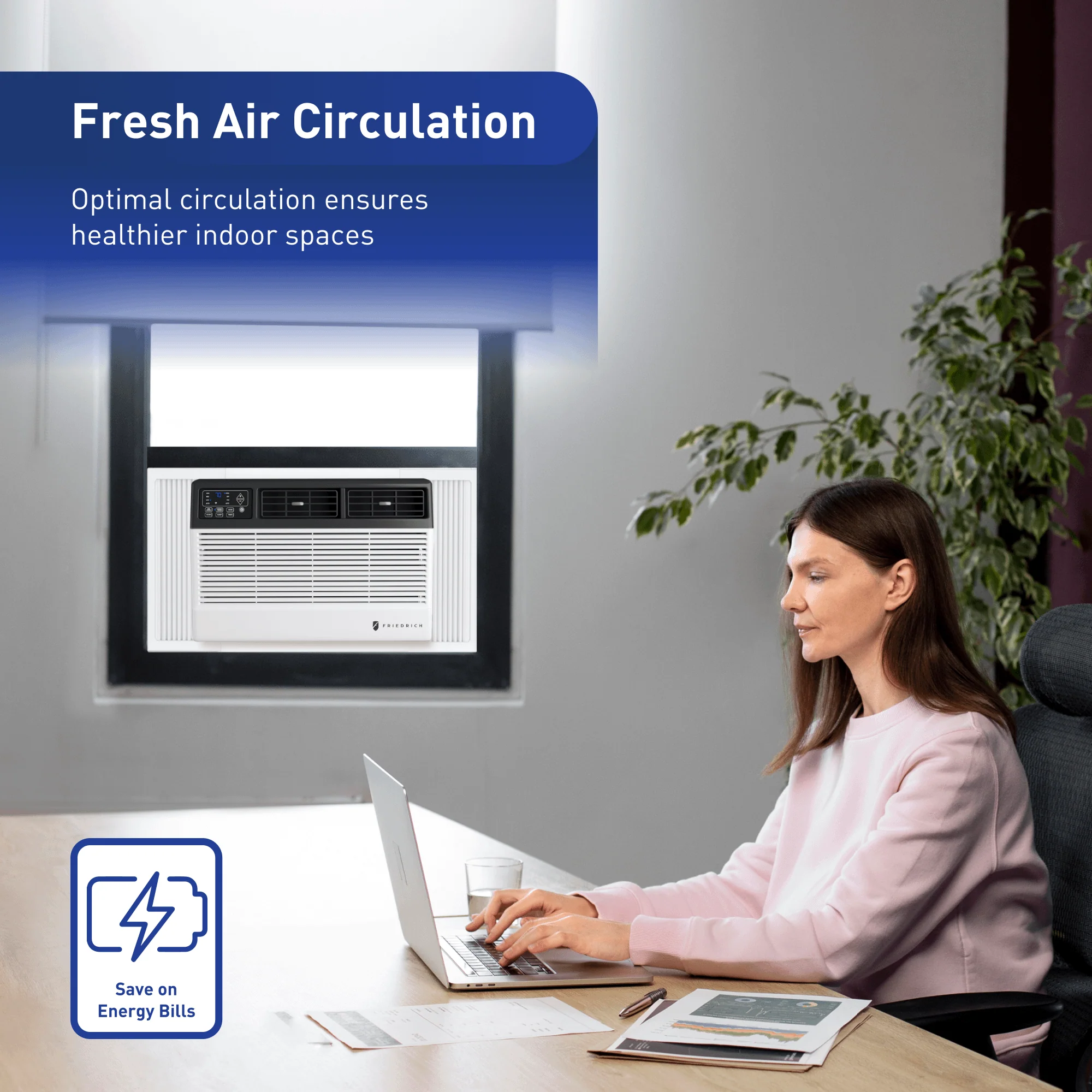 CCF12B10C Friedrich Chill Premier 12,000 BTU 115V Smart Window Air Conditioner - Cool Only - Image 9