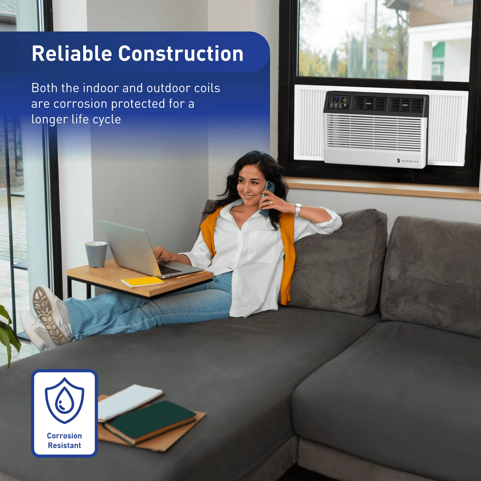 CCW08B10C Friedrich Chill Premier 8,000 BTU 115V Smart Window/Wall Air Conditioner - Cool Only - Image 8