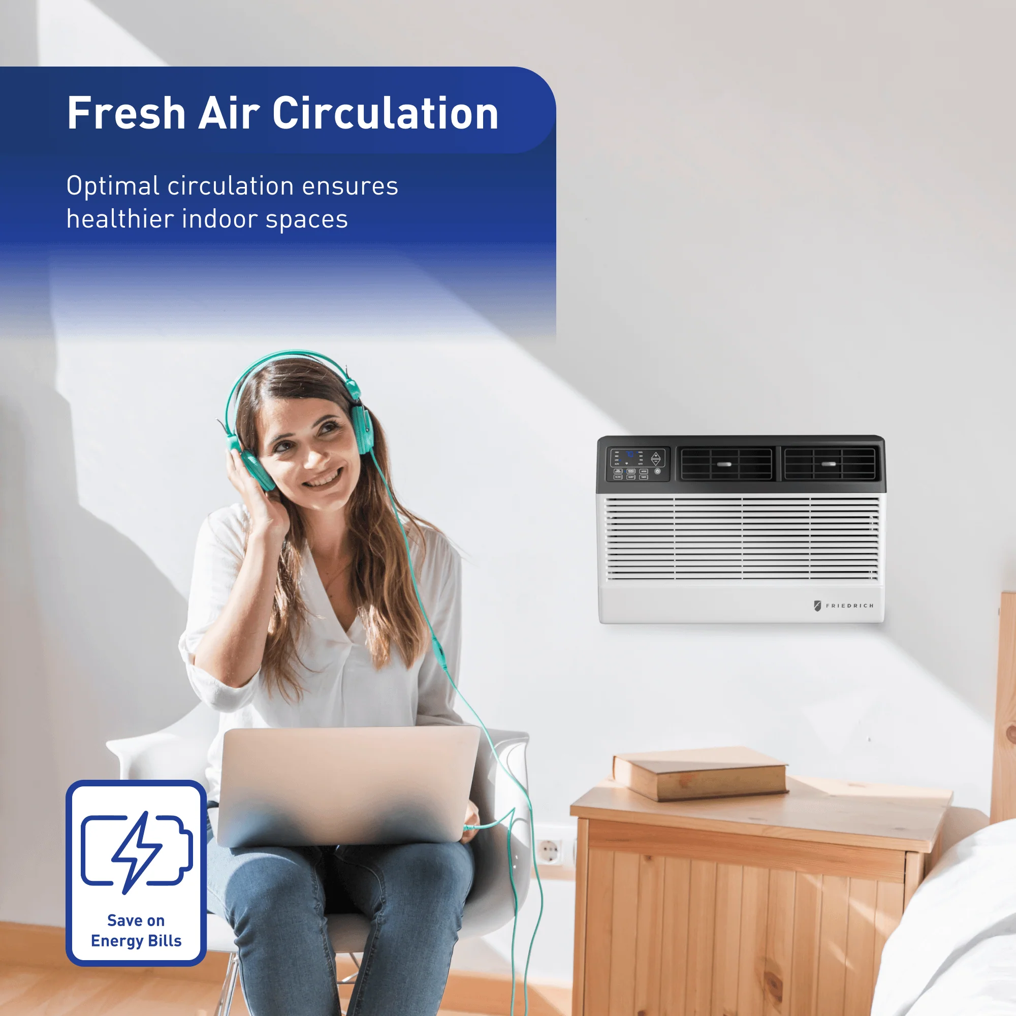 CCW08B10C Friedrich Chill Premier 8,000 BTU 115V Smart Window/Wall Air Conditioner - Cool Only - Image 9