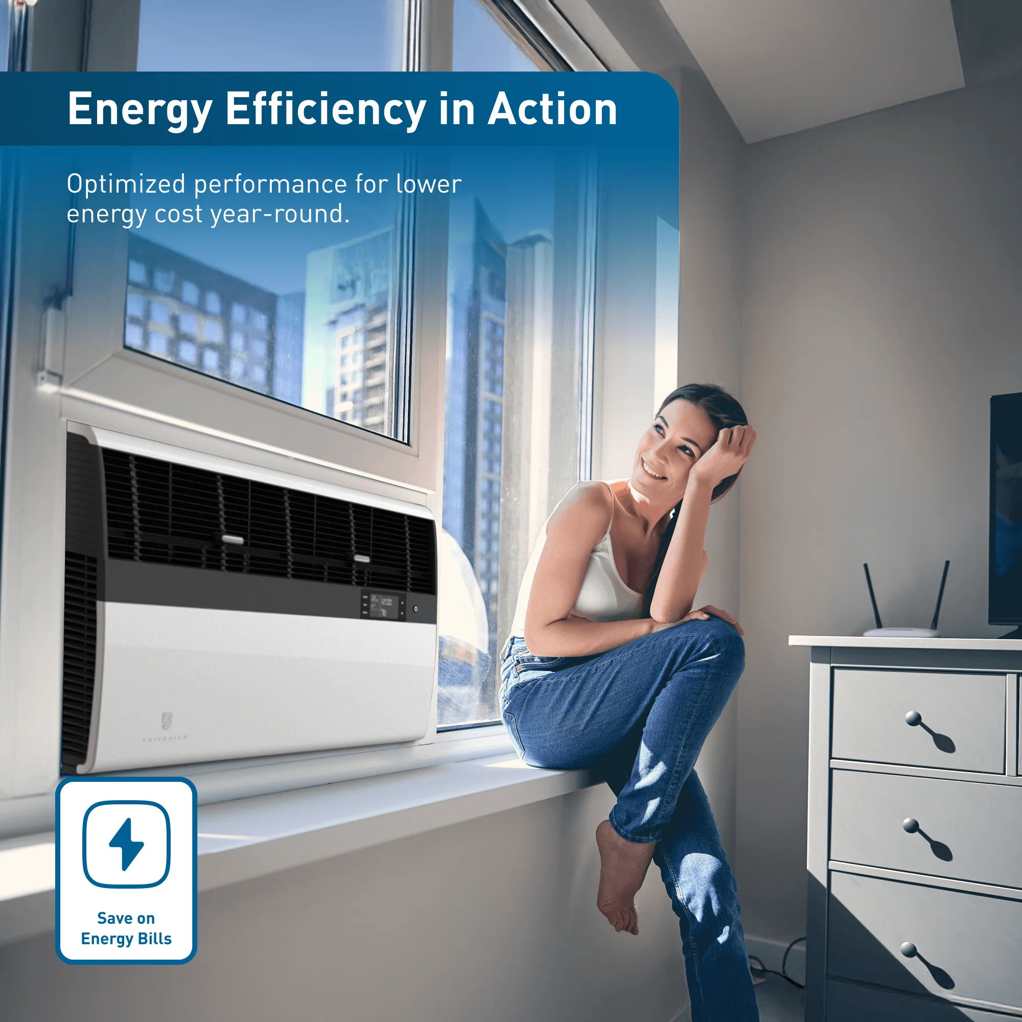 KCVM18B30A Friedrich K hl Inverter 18,000 BTU 230V Smart Window/Wall Air Conditioner - Cool only - Image 6