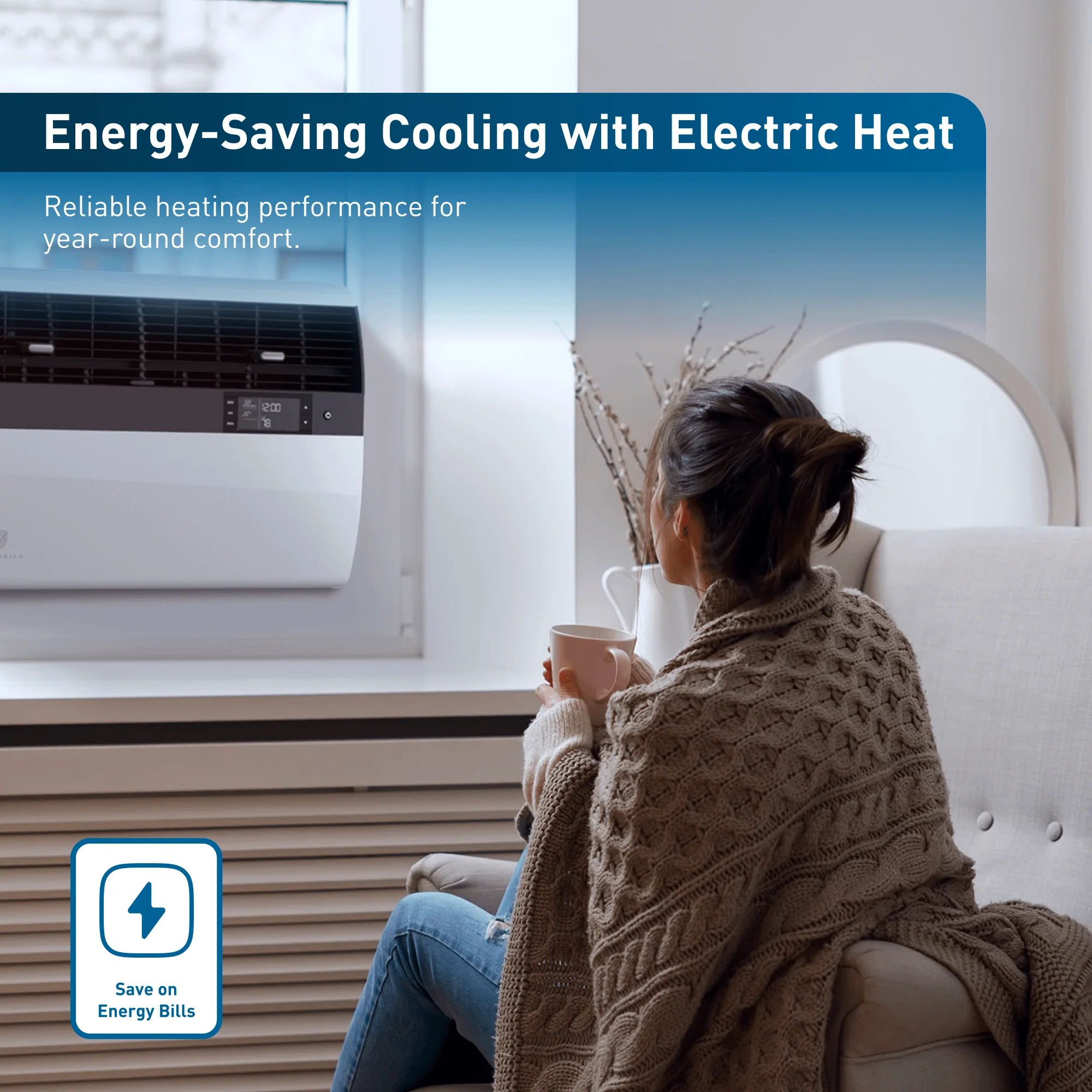 KEVS16B33A Friedrich K hl Inverter 16,000 BTU 230V Smart Window/Wall Air Conditioner with Electric Heat - Image 6
