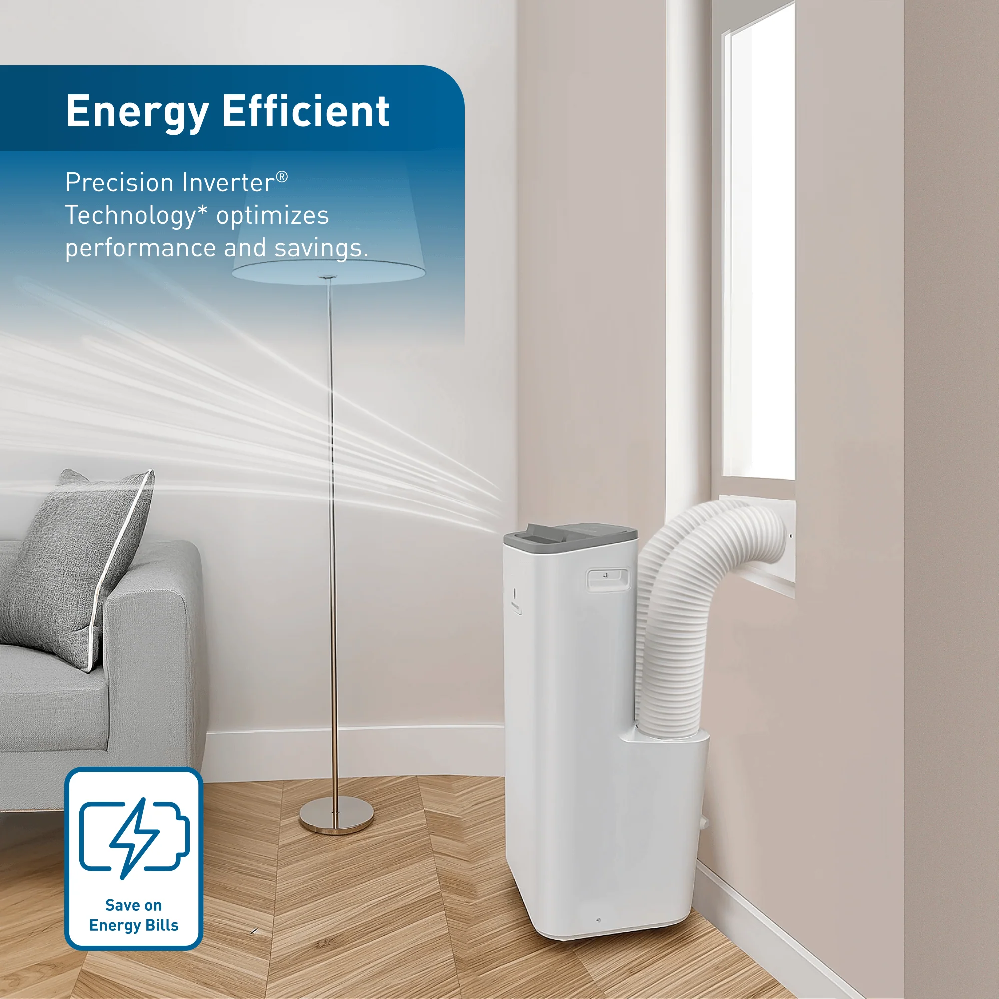 ZHP14DC Friedrich ZoneAire Premier 14,000 BTU Dual-Hose Smart Portable Air Conditioner with Heat Pump - Image 14