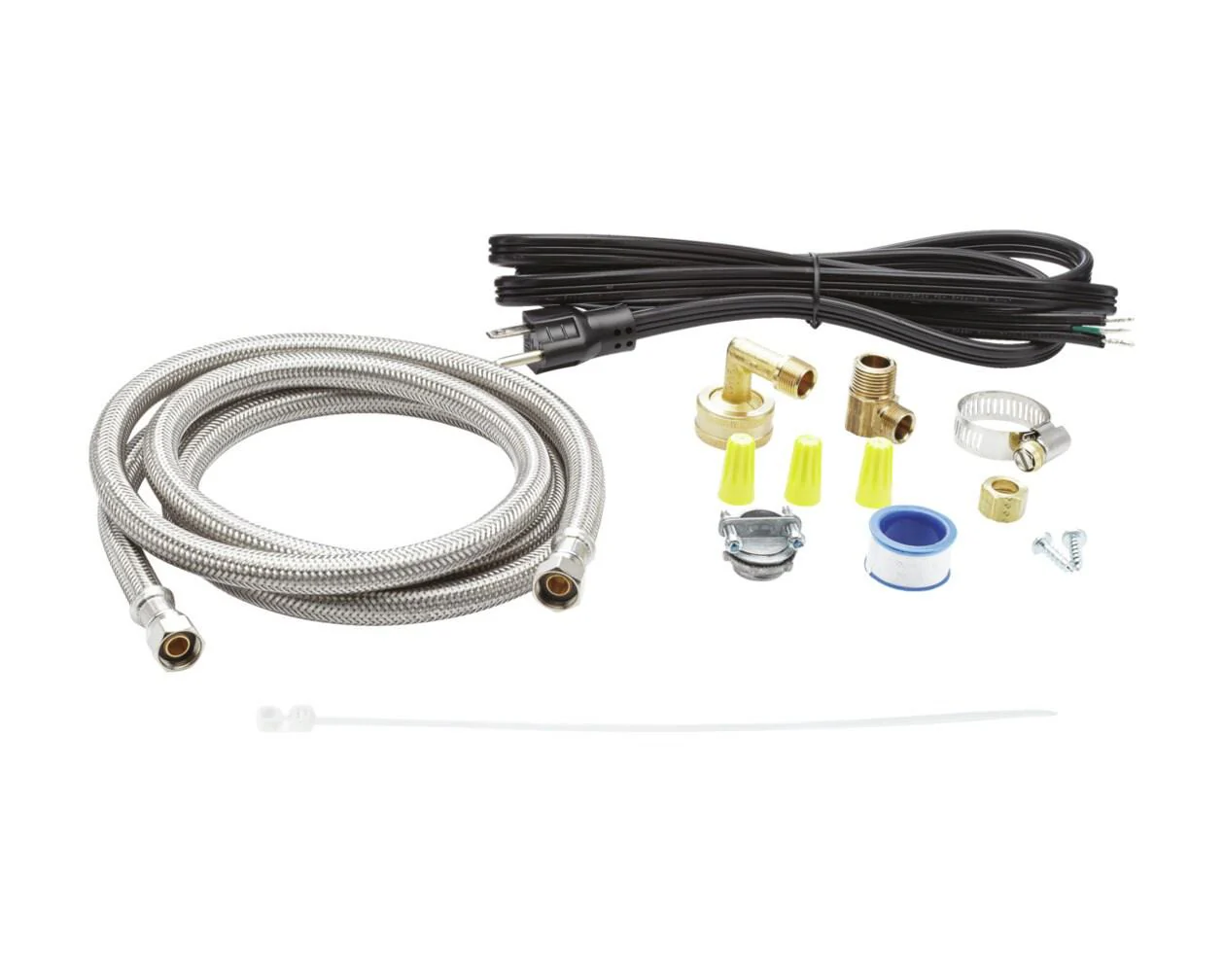 Frigidaire 5304503928 Dishwasher Water Line Kit that Includes a 6' Stainless Steel Braided Water Line, a 3/4" Garden Hose Elbow, Power Cord and Hardware - Image 2