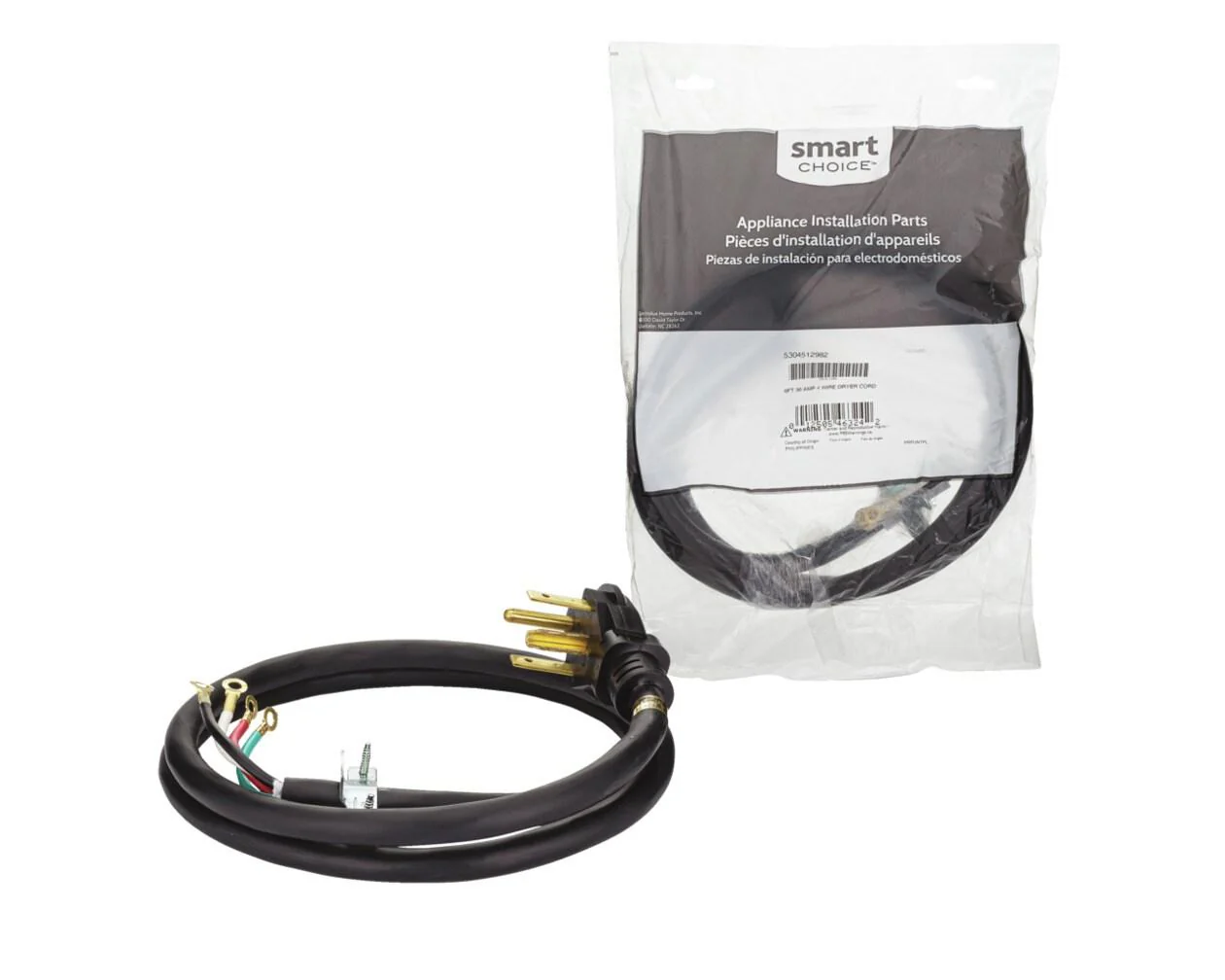 Frigidaire 5304512982 6 Ft 30 Amp 4 Wire Dryer Cord - Image 2