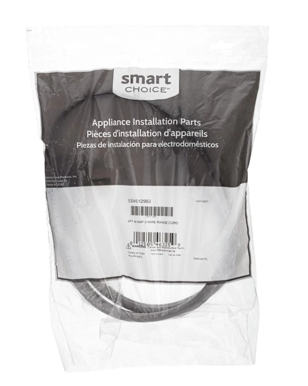 Frigidaire 5304512983C10 Smart Choice 10=1, 4' 40 AMP 3 WIR RANG CRD - Image 3
