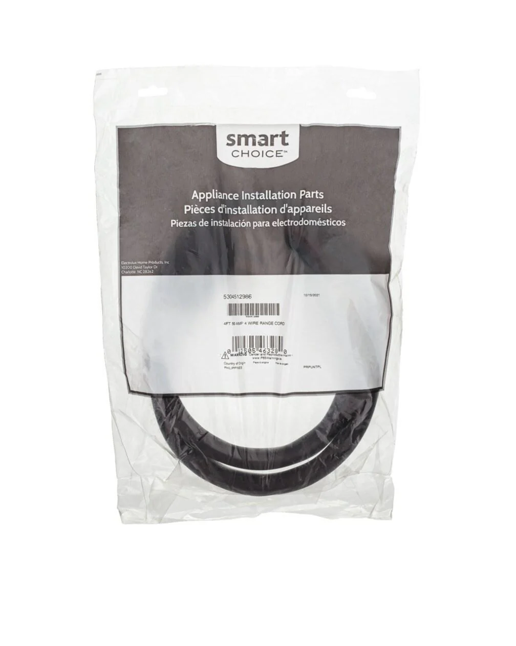 Frigidaire 5304512986 Smart Choice 4' 50 Amp 4 Wire Range Cord - Image 3