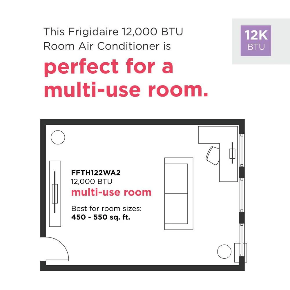 Frigidaire 12,000 BTU Built-In Room Air Conditioner with Supplemental Heat- 230V/60Hz - Image 2