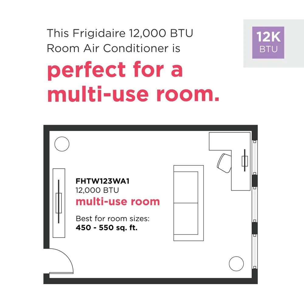 Frigidaire FHTW123WA1 12,000 BTU Wall Room Air Conditioner with WiFi - Image 3