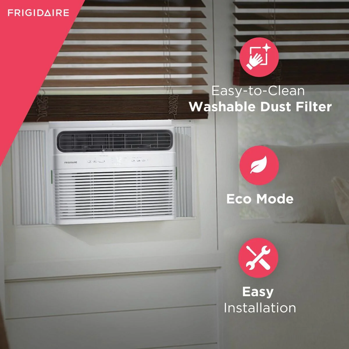 Frigidaire FHWH124WB2 12,000 BTU Window Room Air Conditioner with Supplemental Heat - Image 4
