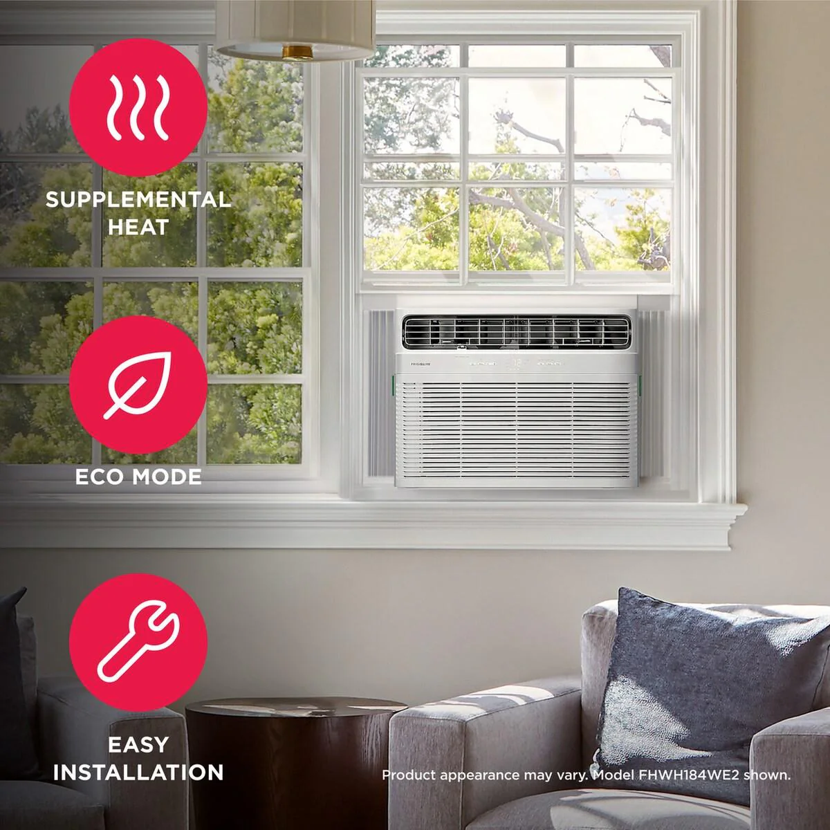 Frigidaire FHWH184WB2 18,800 BTU Window Room Air Conditioner with Supplemental Heat - Image 3