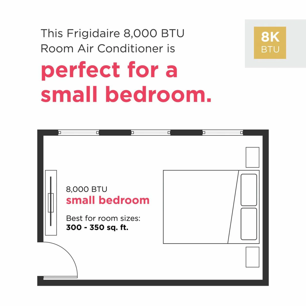 Frigidaire FHWW085WE1 8,000 BTU Inverter Window Room Air Conditioner with Wi-Fi (Energy Star) - Image 2