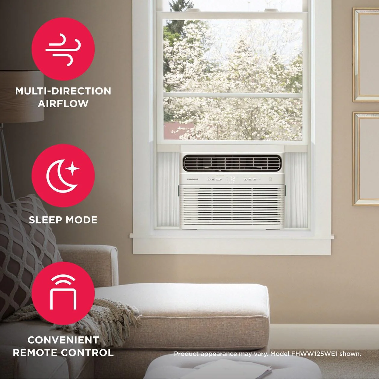 Frigidaire FHWW085WE1 8,000 BTU Inverter Window Room Air Conditioner with Wi-Fi (Energy Star) - Image 4
