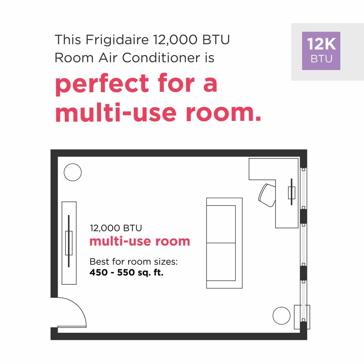 FHWW124WD1 Frigidaire 12,000 BTU Window Room Air Conditioner with Wi-Fi - Image 2