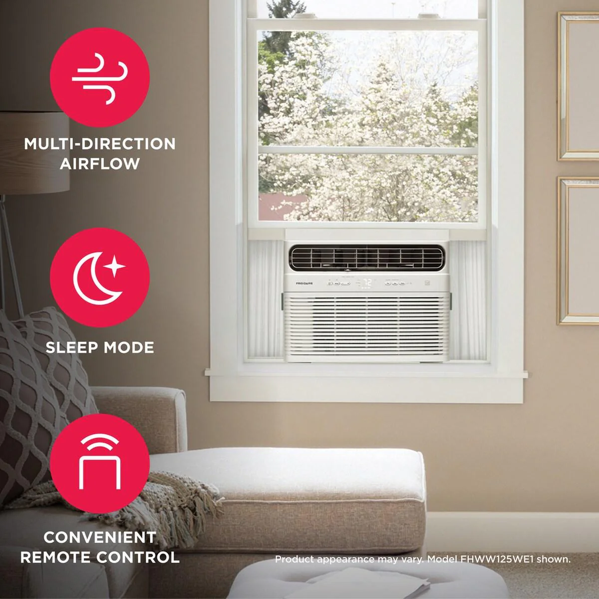 Frigidaire FHWW125WE1 12,000 BTU Inverter Window Room Air Conditioner with Wi-Fi (Energy Star) - Image 4