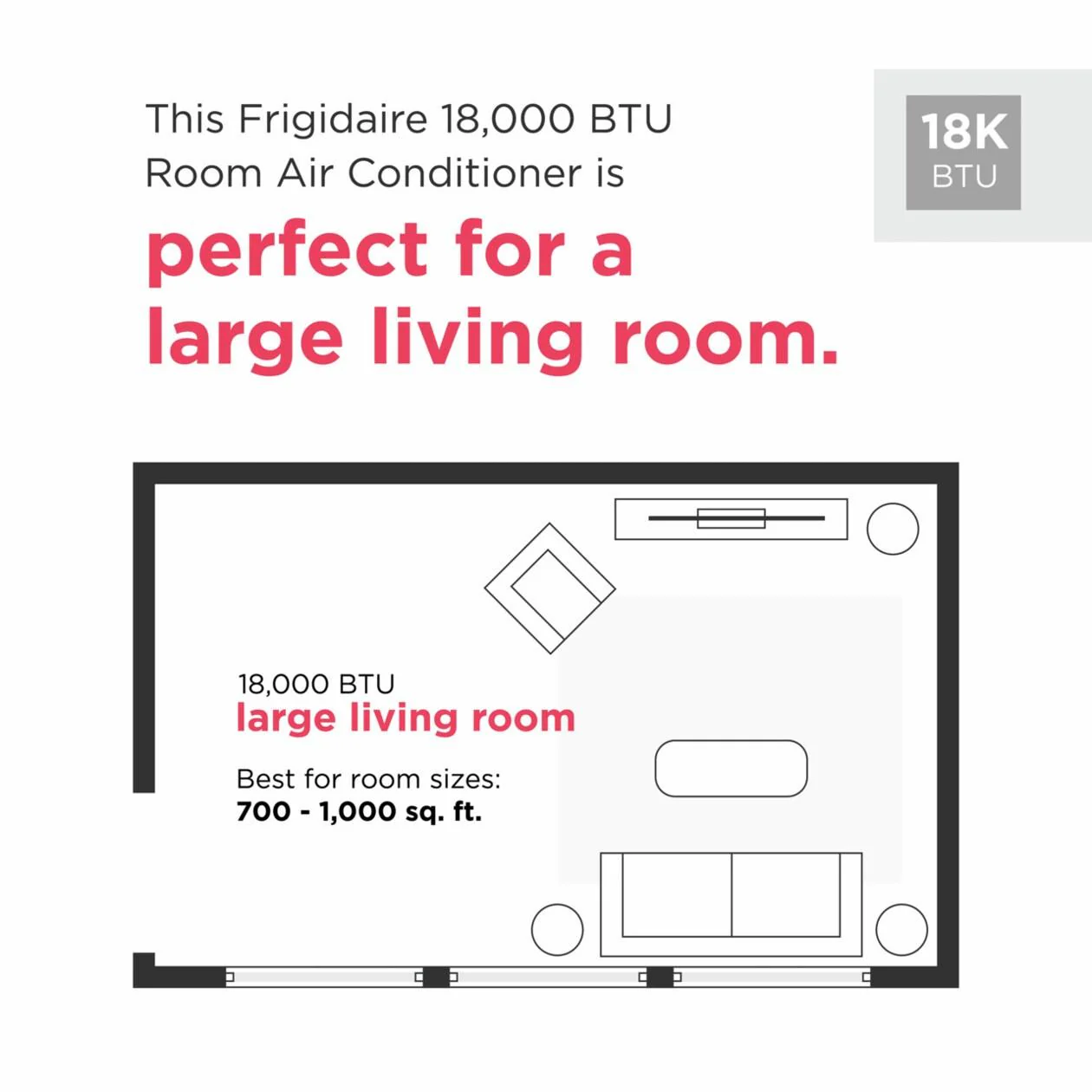 Frigidaire FHWW185WE2 18,000 BTU Inverter Window Room Air Conditioner with Wi-Fi (Energy Star) - Image 2