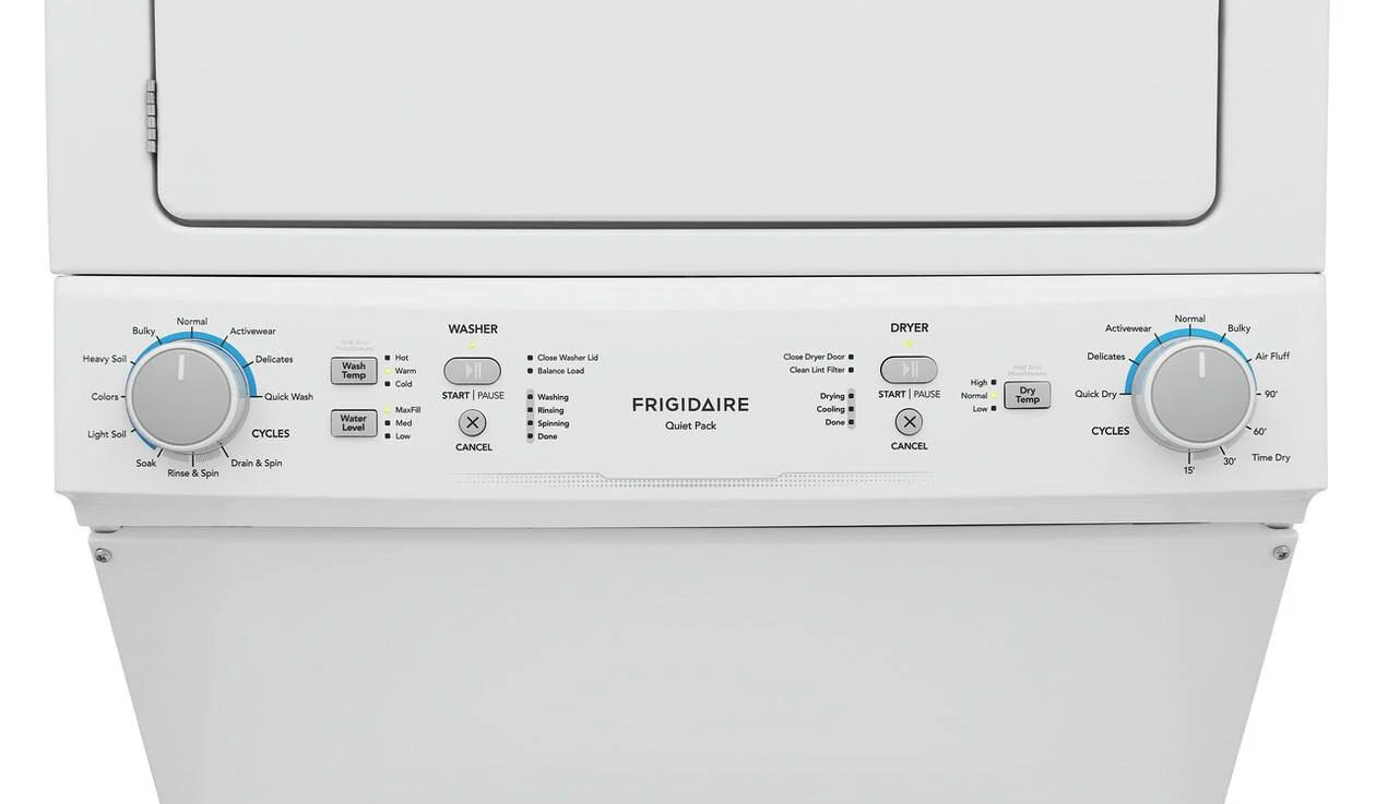 Frigidaire FLCE7523AW Electric Long Vent Stacked Laundry Center - 3.9 Cu. Ft Washer and 5.5 Cu. Ft. Dryer - Image 5