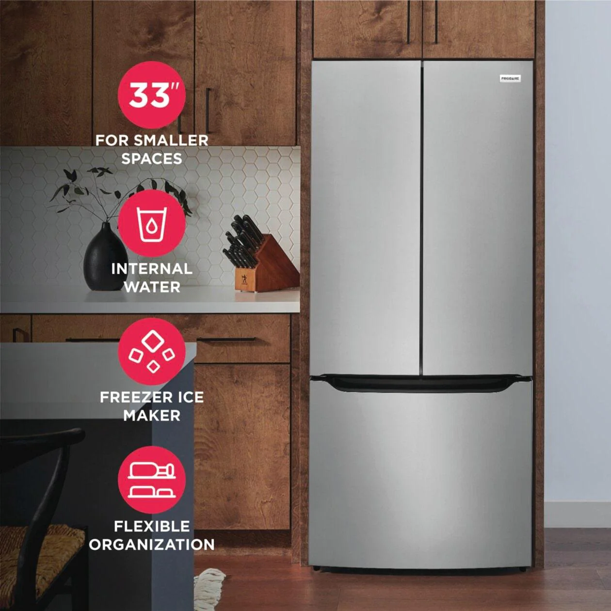 Frigidaire FRFG2033AV 20 Cu. Ft. Counter-Depth French Door Refrigerator - Image 10