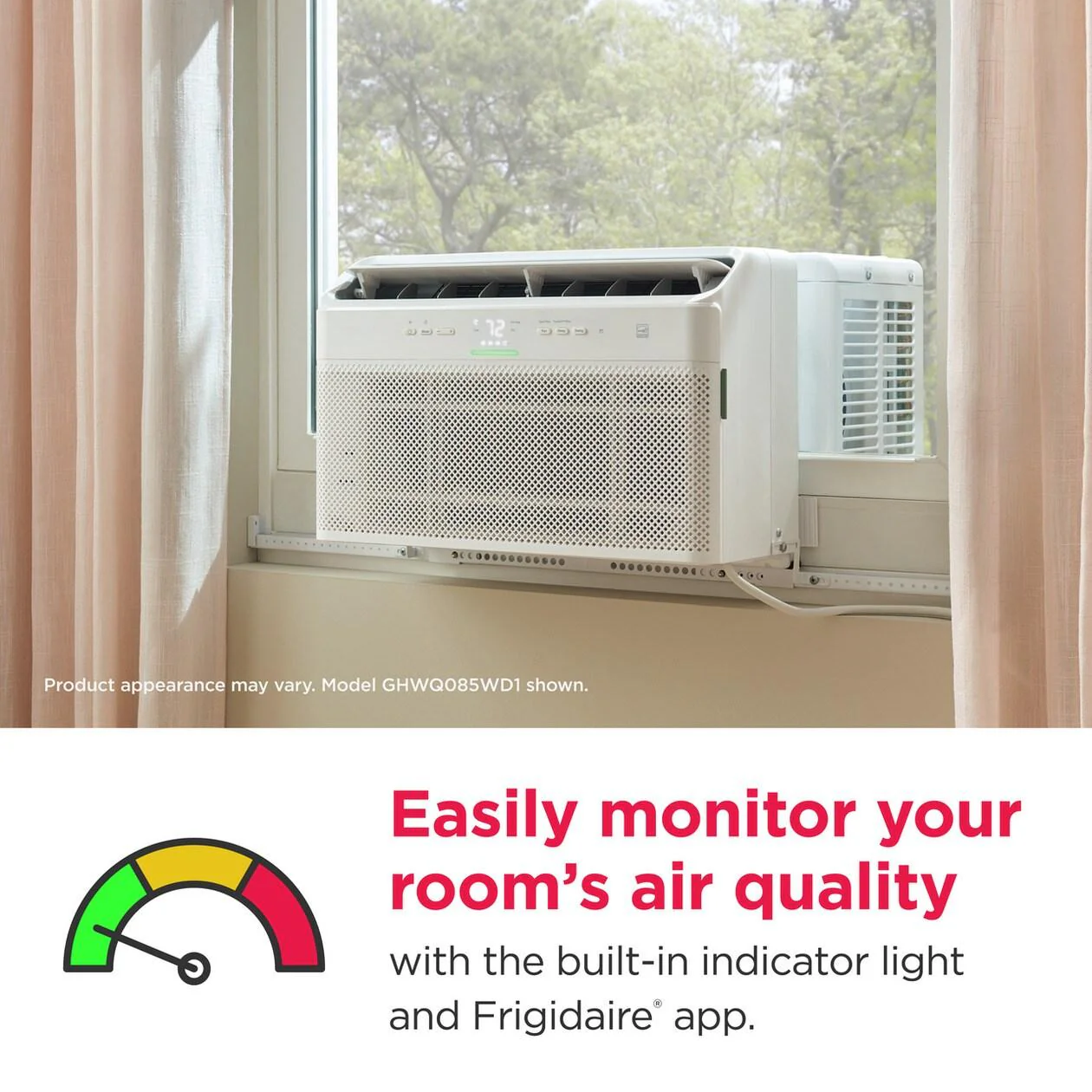 Frigidaire GHWQ125WD1 12,000 BTU U-Shape Window Room Air Conditioner with Inverter and Wi-Fi (Energy Star) - Image 8