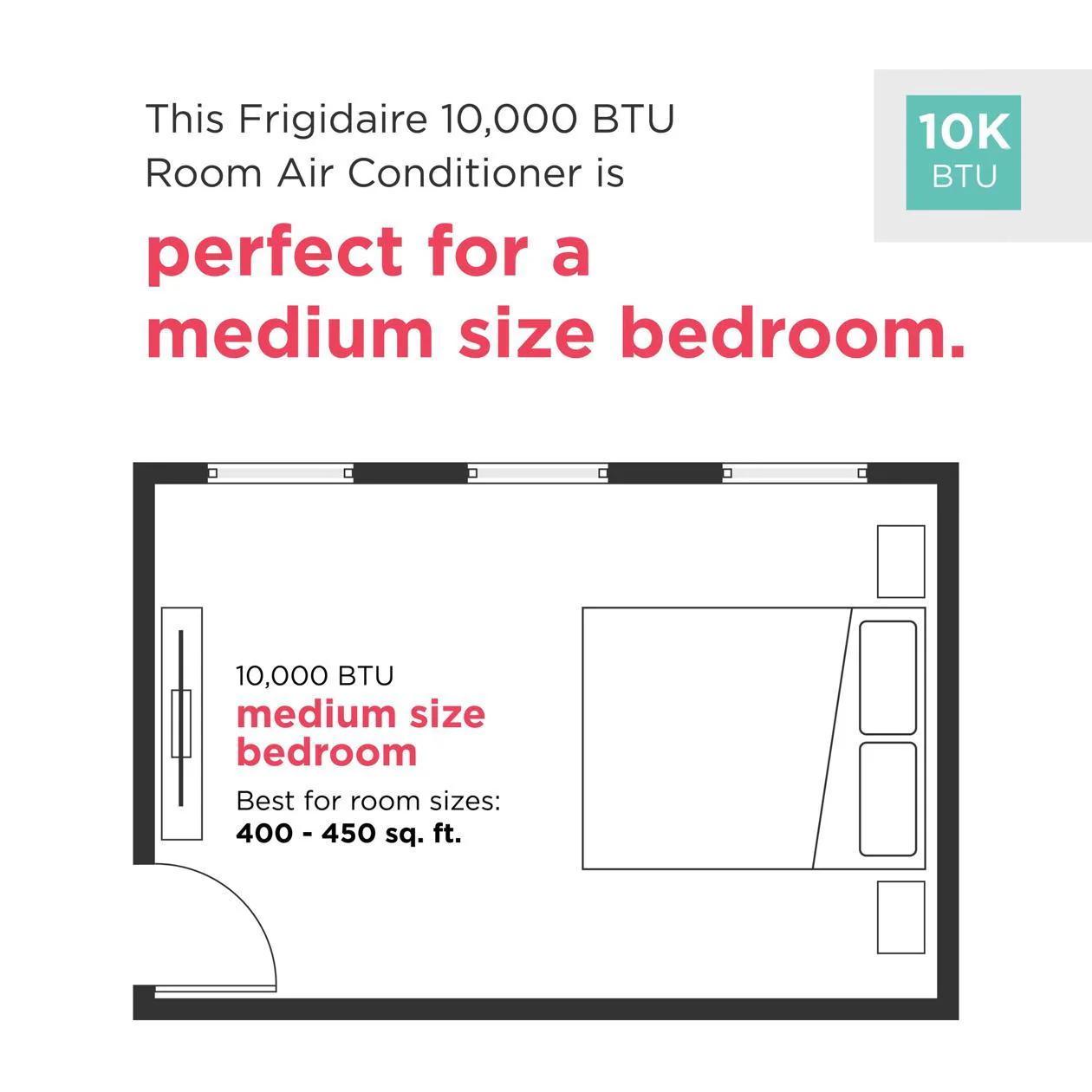 Frigidaire GHWW105TE1 10,000 BTU Inverter Window Room Air Conditioner with Wi-Fi (Energy Star) - Image 2
