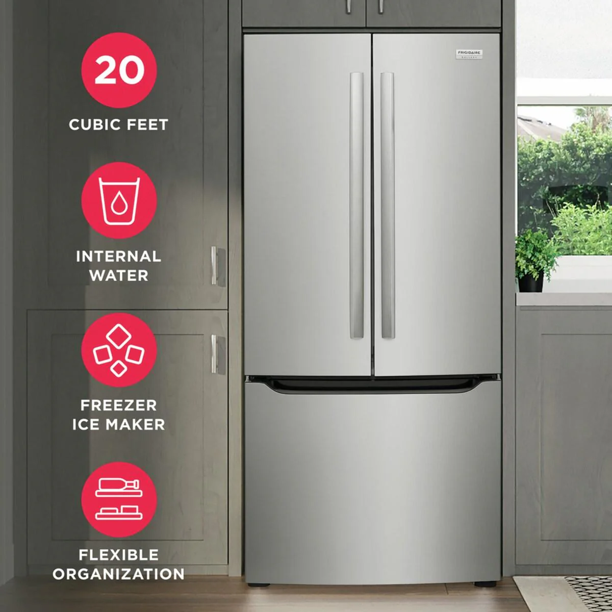 Frigidaire GRFN2023AF 20 Cu. Ft. Standard-Depth French Door Refrigerator - Image 3