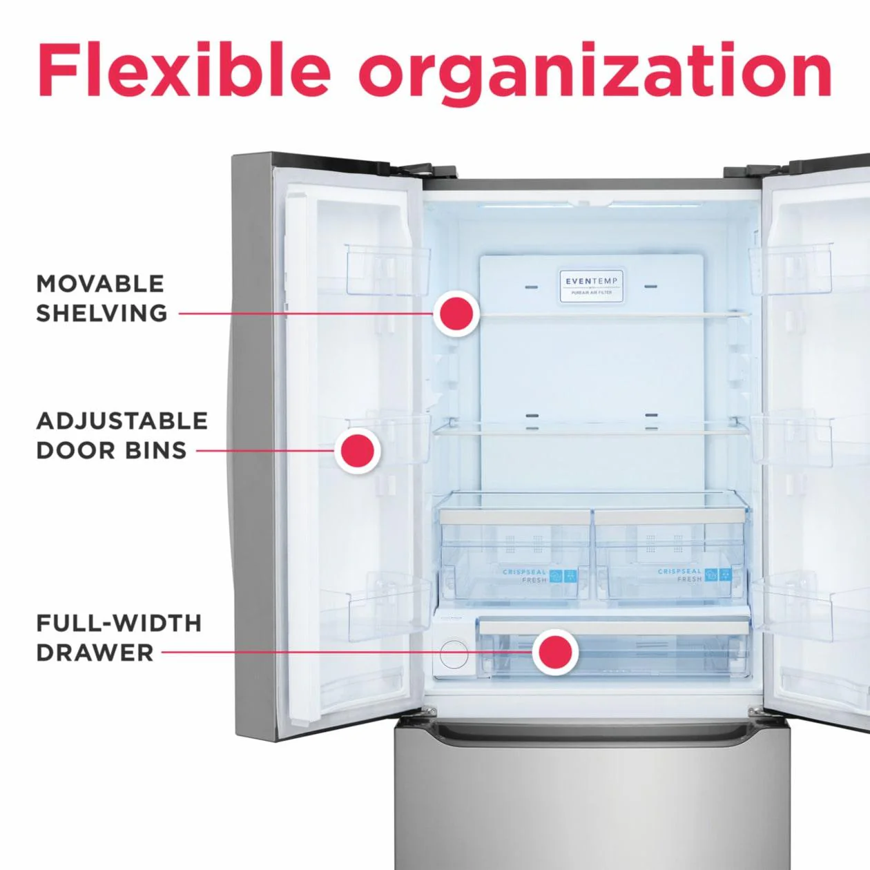 Frigidaire GRFN2023AF 20 Cu. Ft. Standard-Depth French Door Refrigerator - Image 6
