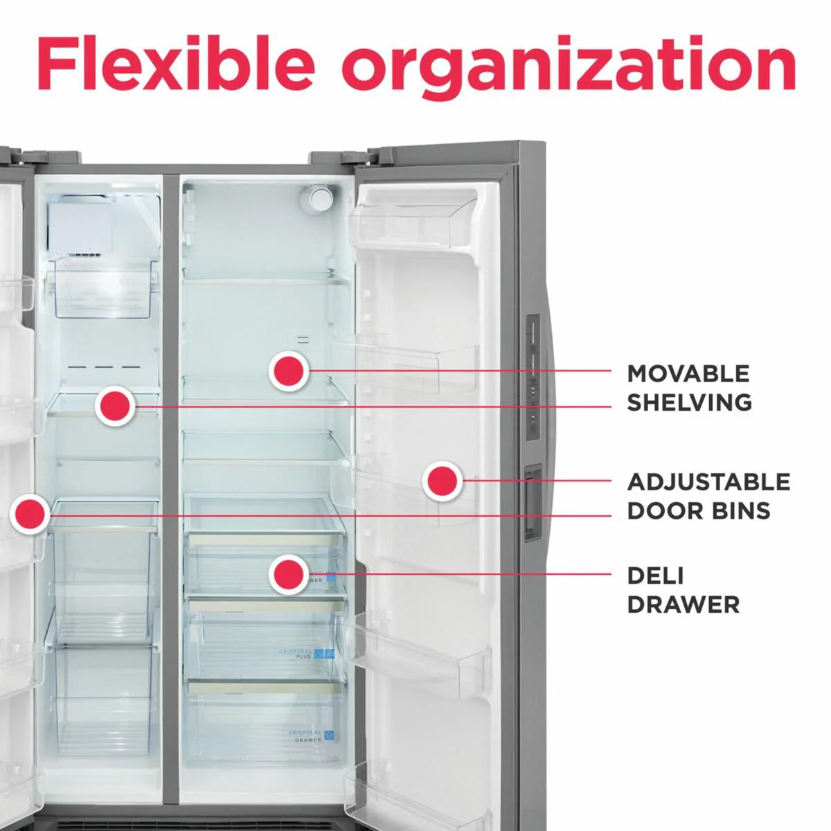 Frigidaire GRSN2620AF 26 Cu. Ft. 36" Standard Depth Side by Side Refrigerator - Image 9
