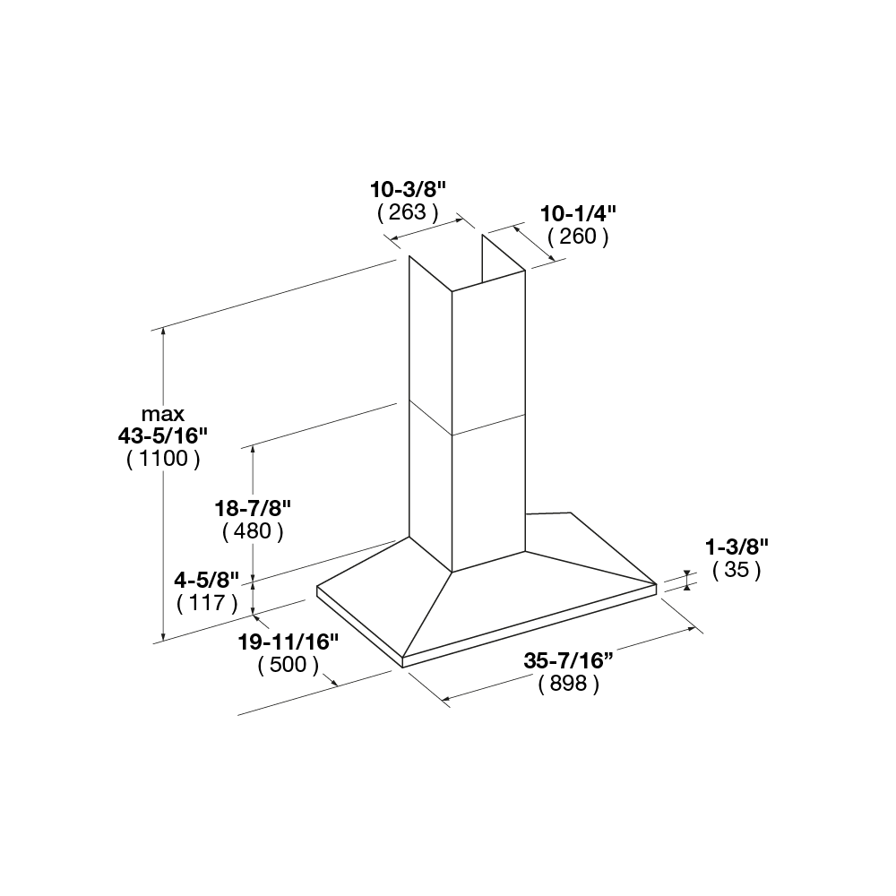 36" CHIMNEY WALL HOOD - Image 8