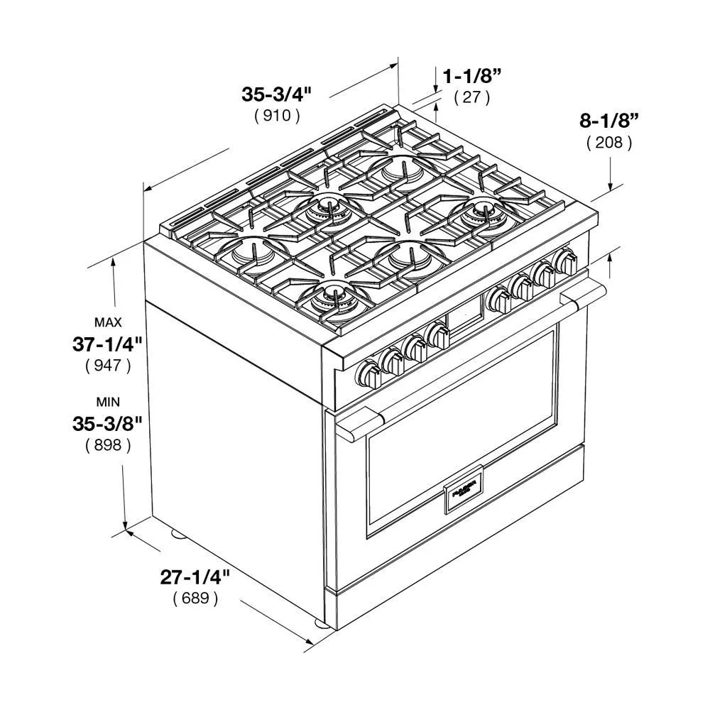 36" DUAL FUEL RANGE - Image 16