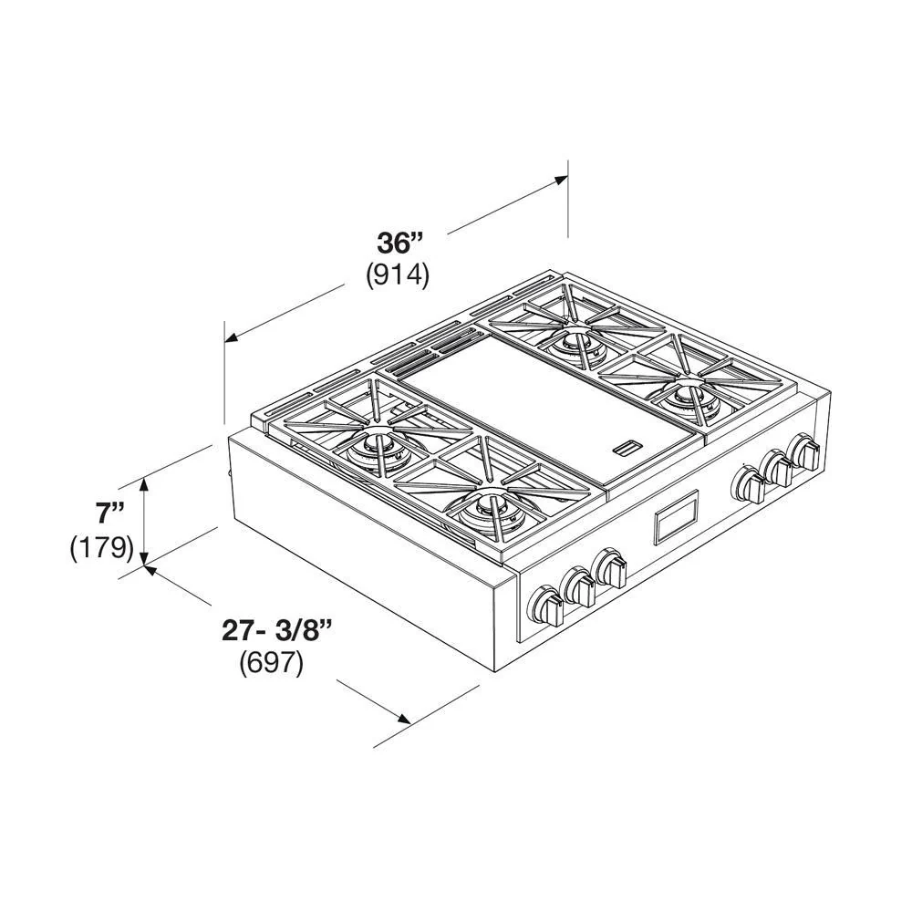 SOFIA 36" PRO GAS RANGETOP WITH GRIDDLE - Image 11