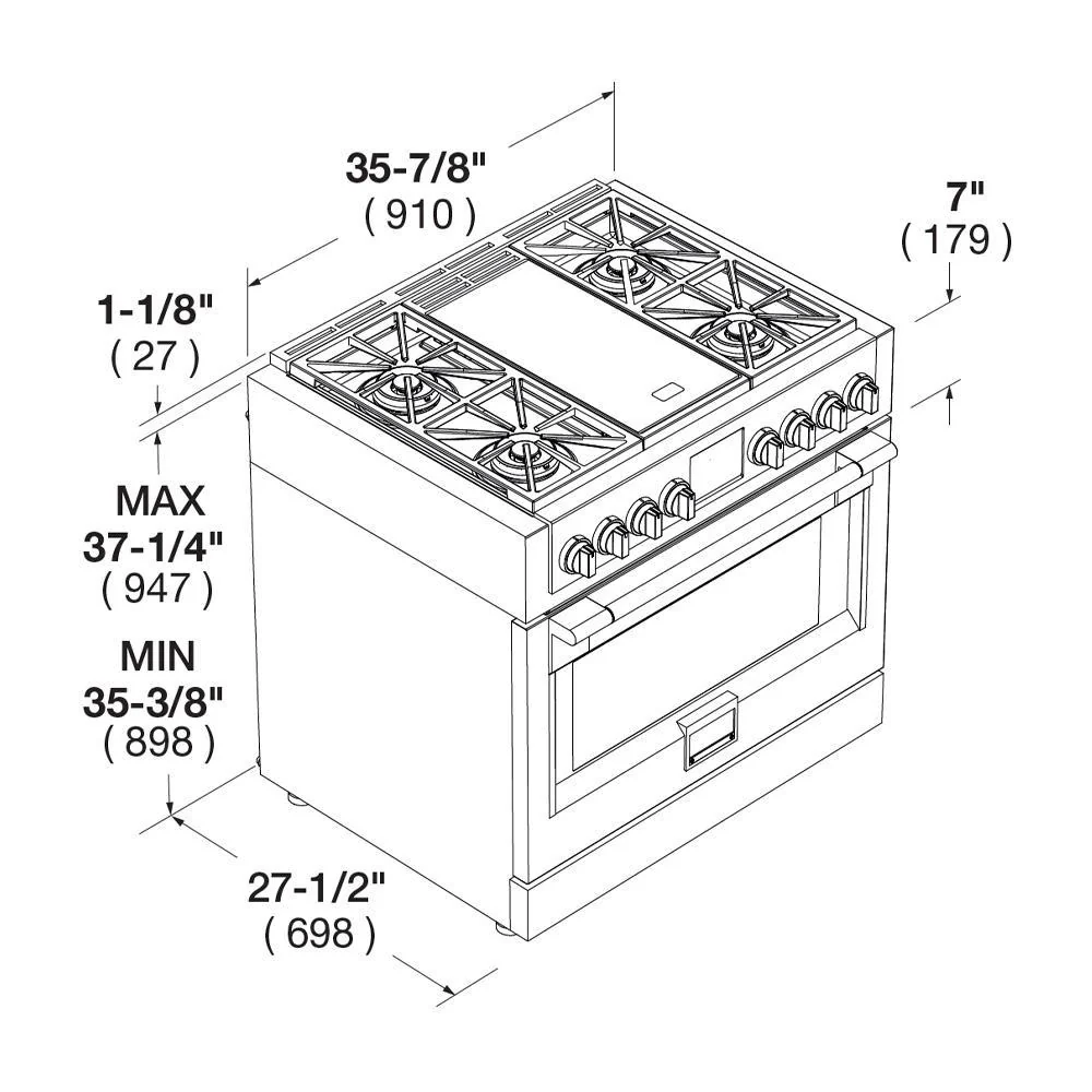 36 DUAL FUEL PRO RANGE WITH GRIDDLE - Image 21
