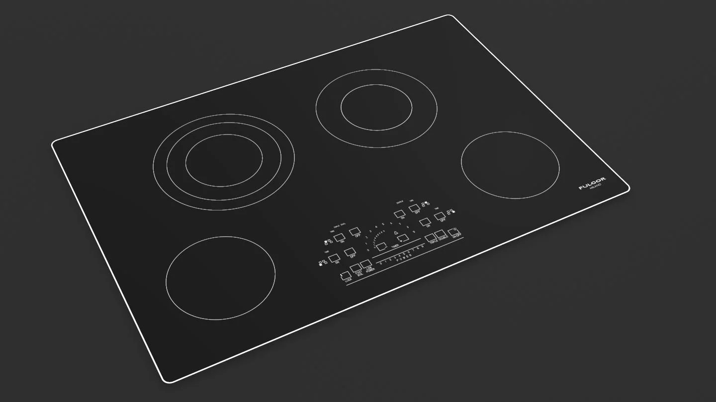 30" RADIANT COOKTOP WITH BRUSHED ALUMINUM TRIM - Image 3