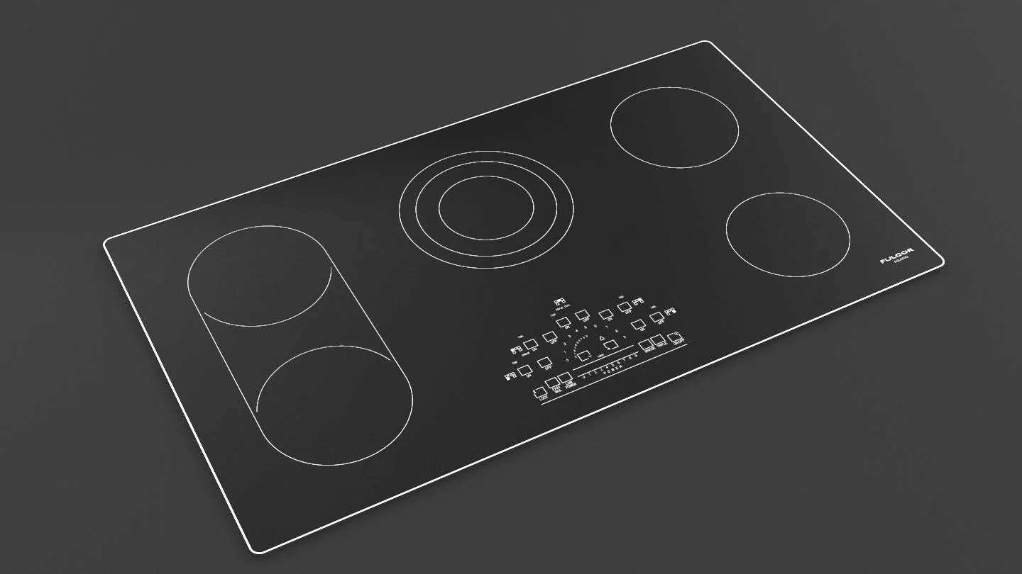 36" RADIANT COOKTOP WITH BRUSHED ALUMINUM TRIM - Image 2