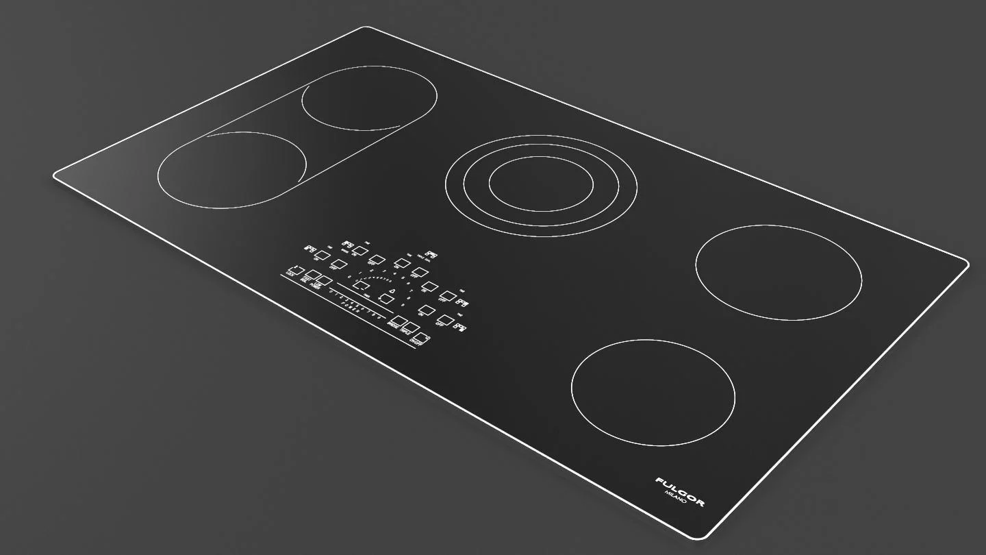 36" RADIANT COOKTOP WITH BRUSHED ALUMINUM TRIM - Image 3