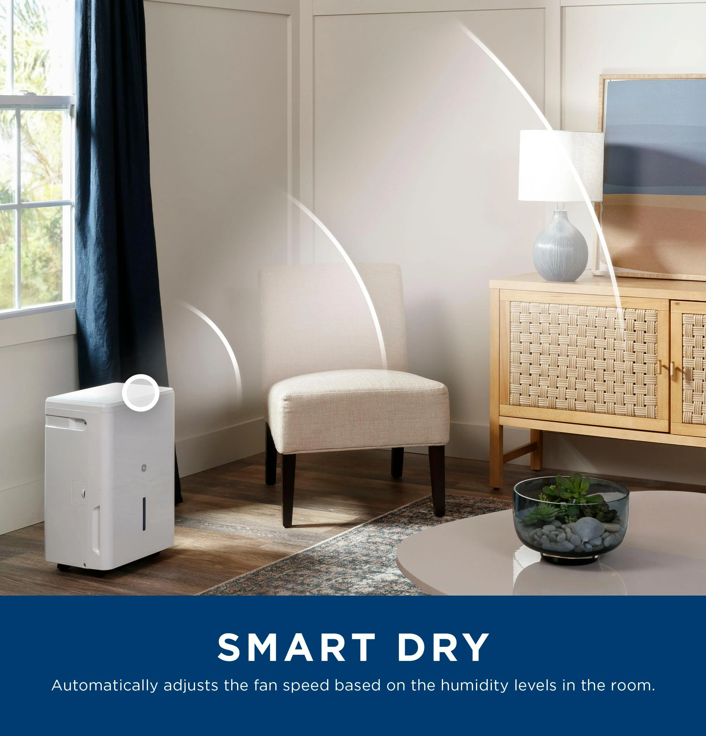 ADHE35BWF GE® 35 Pint Portable Dehumidifier with Smart Dry for Very Damp Spaces - Image 6