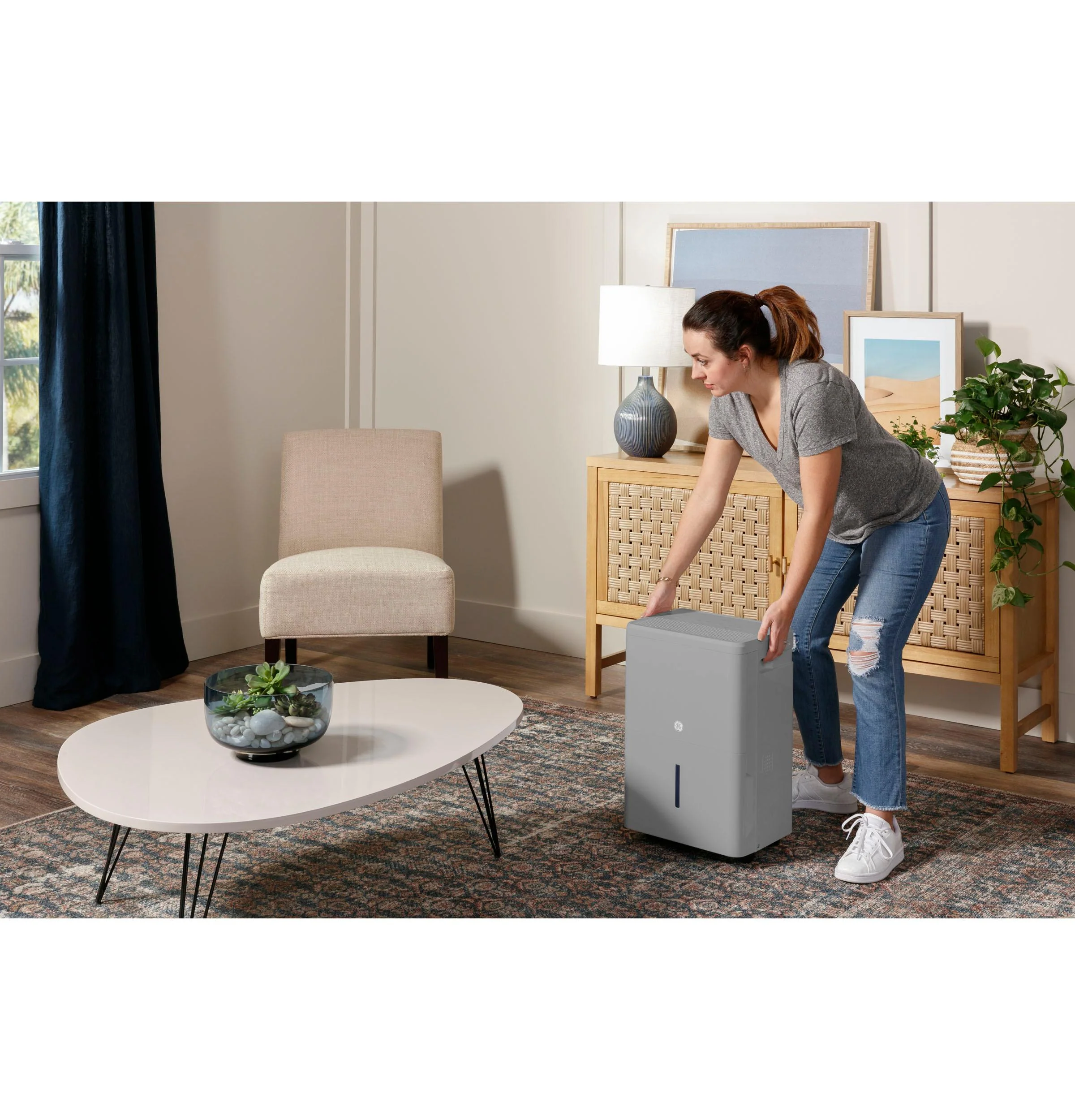 GE® 50 Pint ENERGY STAR® Portable Dehumidifier with Smart Dry for Wet Spaces - Image 6