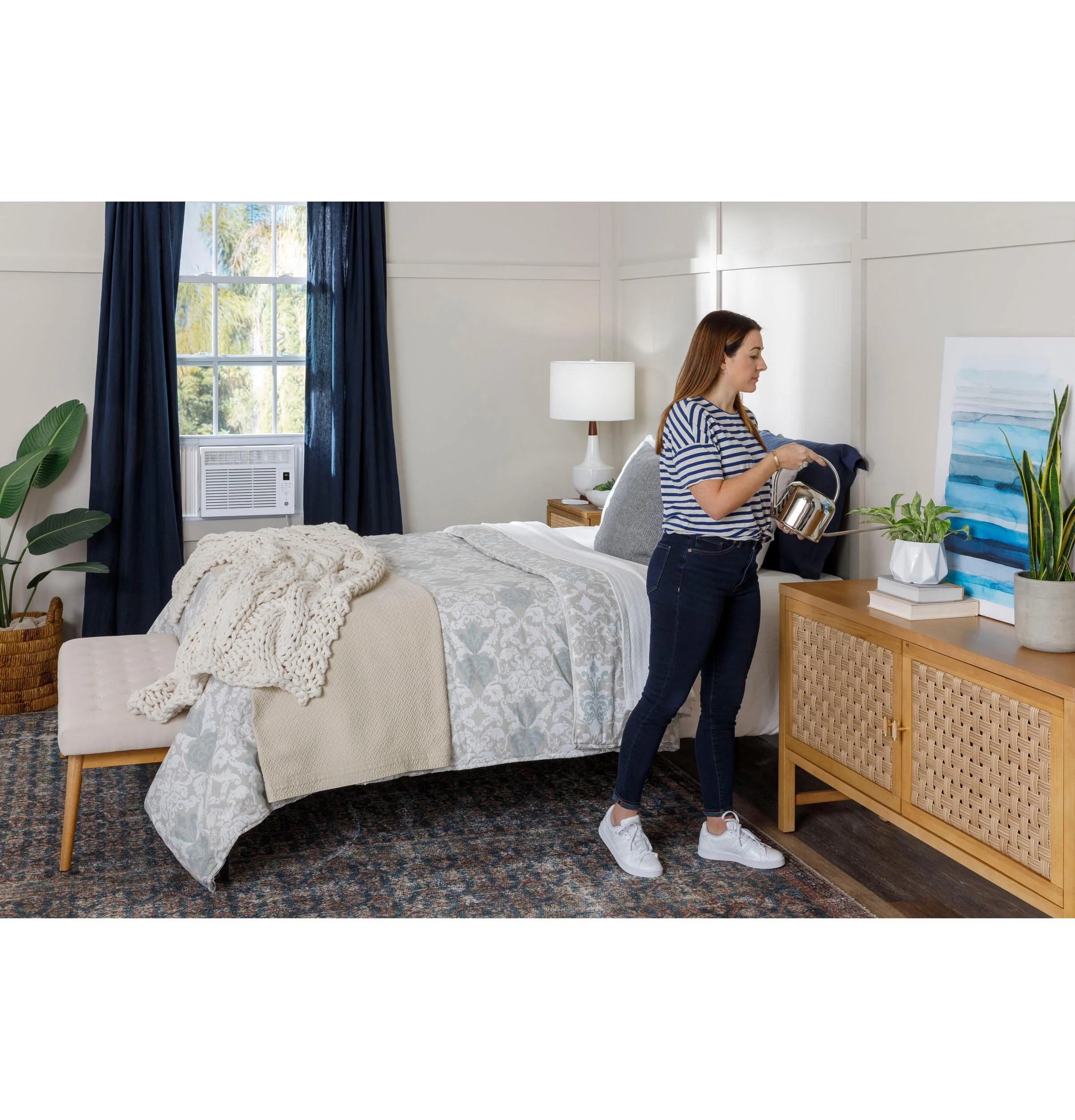 AHW05LZ GE® 5,000 BTU Electronic Window Air Conditioner for Small Rooms up to 150 sq ft. in White size 12 9/16 H x 16 7/16 W x 15 D - Image 5