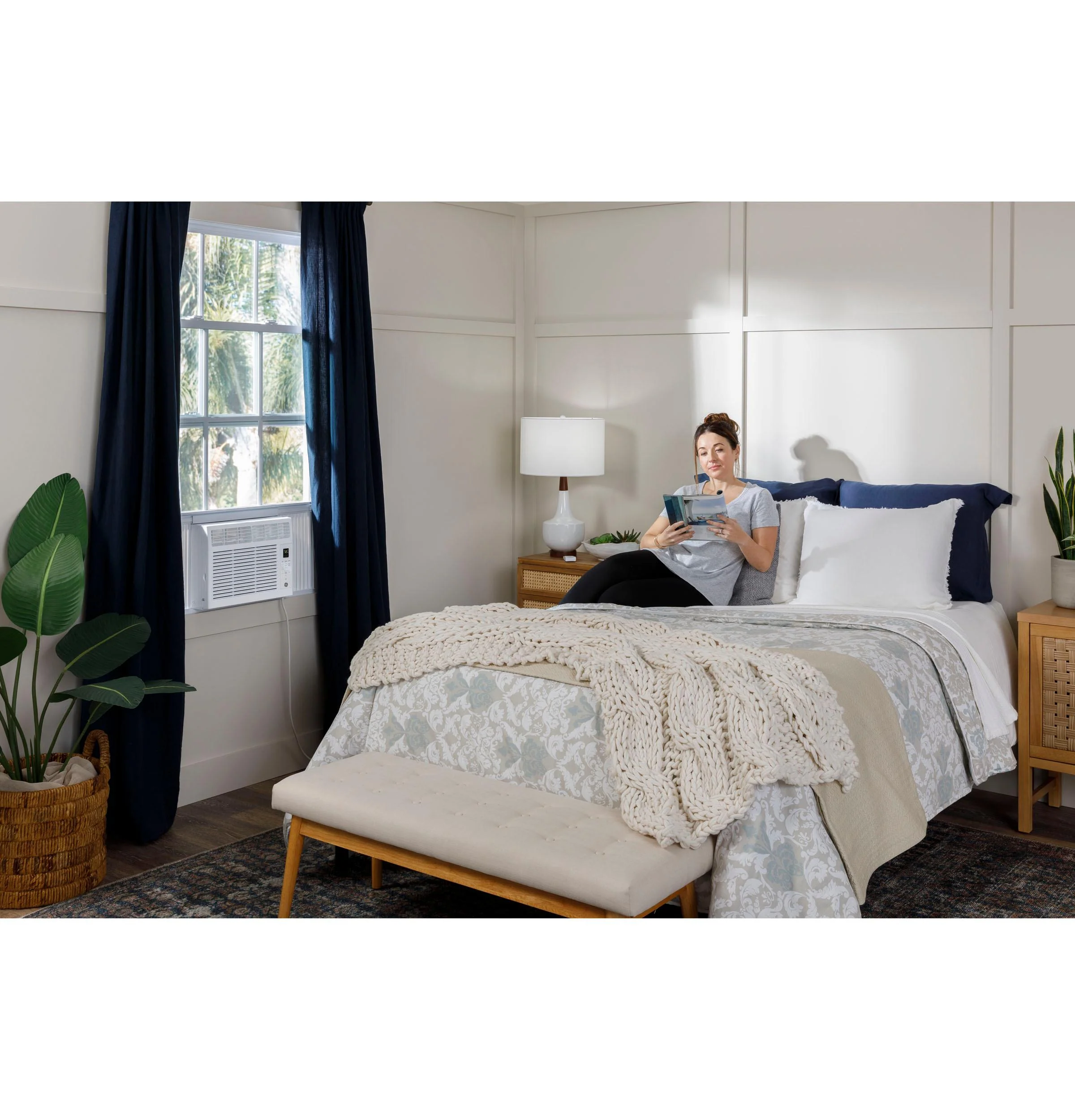 AHW05LZ GE® 5,000 BTU Electronic Window Air Conditioner for Small Rooms up to 150 sq ft. in White size 12 9/16 H x 16 7/16 W x 15 D - Image 6