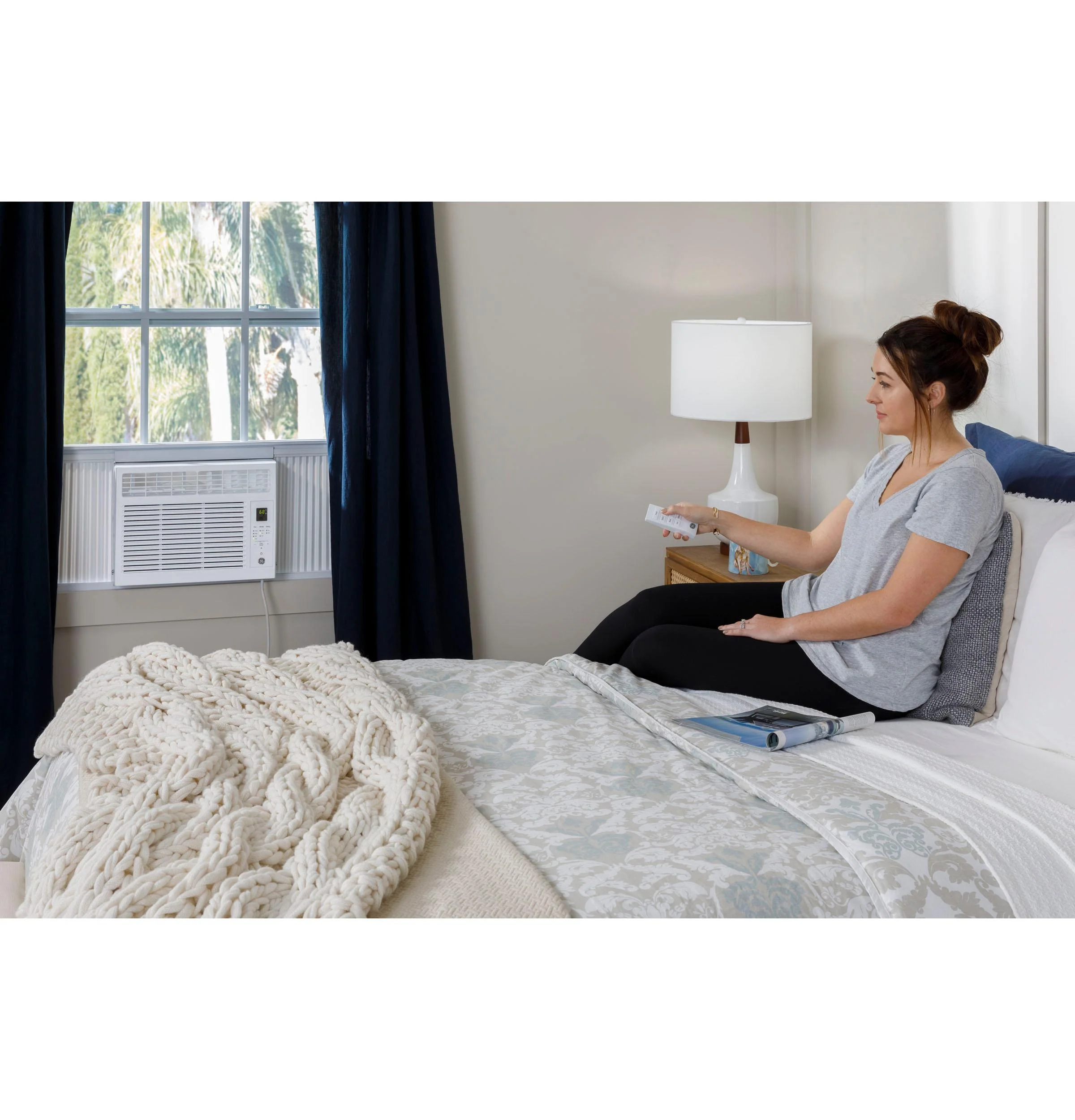 AHW05LZ GE® 5,000 BTU Electronic Window Air Conditioner for Small Rooms up to 150 sq ft. in White size 12 9/16 H x 16 7/16 W x 15 D - Image 7