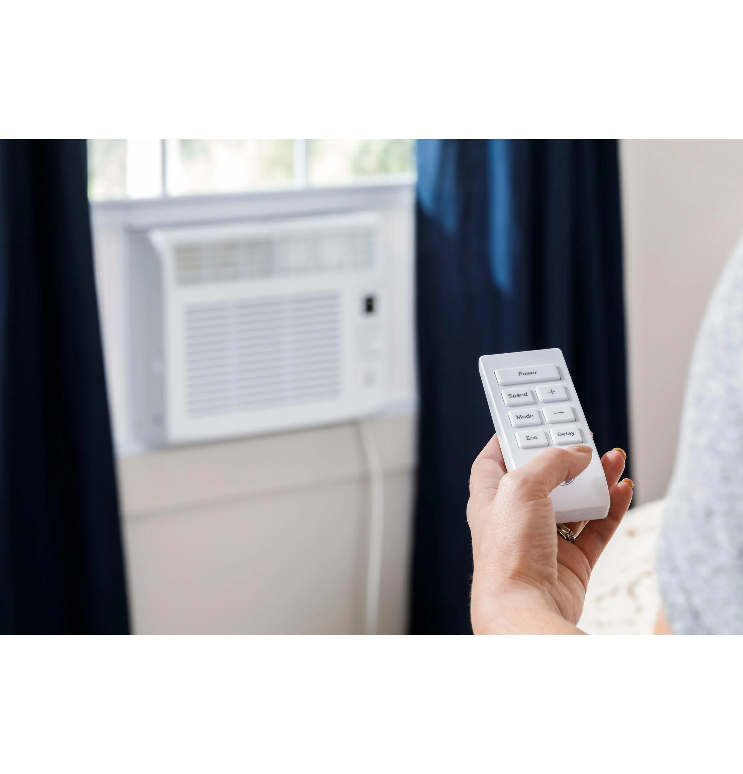 AHW05LZ GE® 5,000 BTU Electronic Window Air Conditioner for Small Rooms up to 150 sq ft. in White size 12 9/16 H x 16 7/16 W x 15 D - Image 9