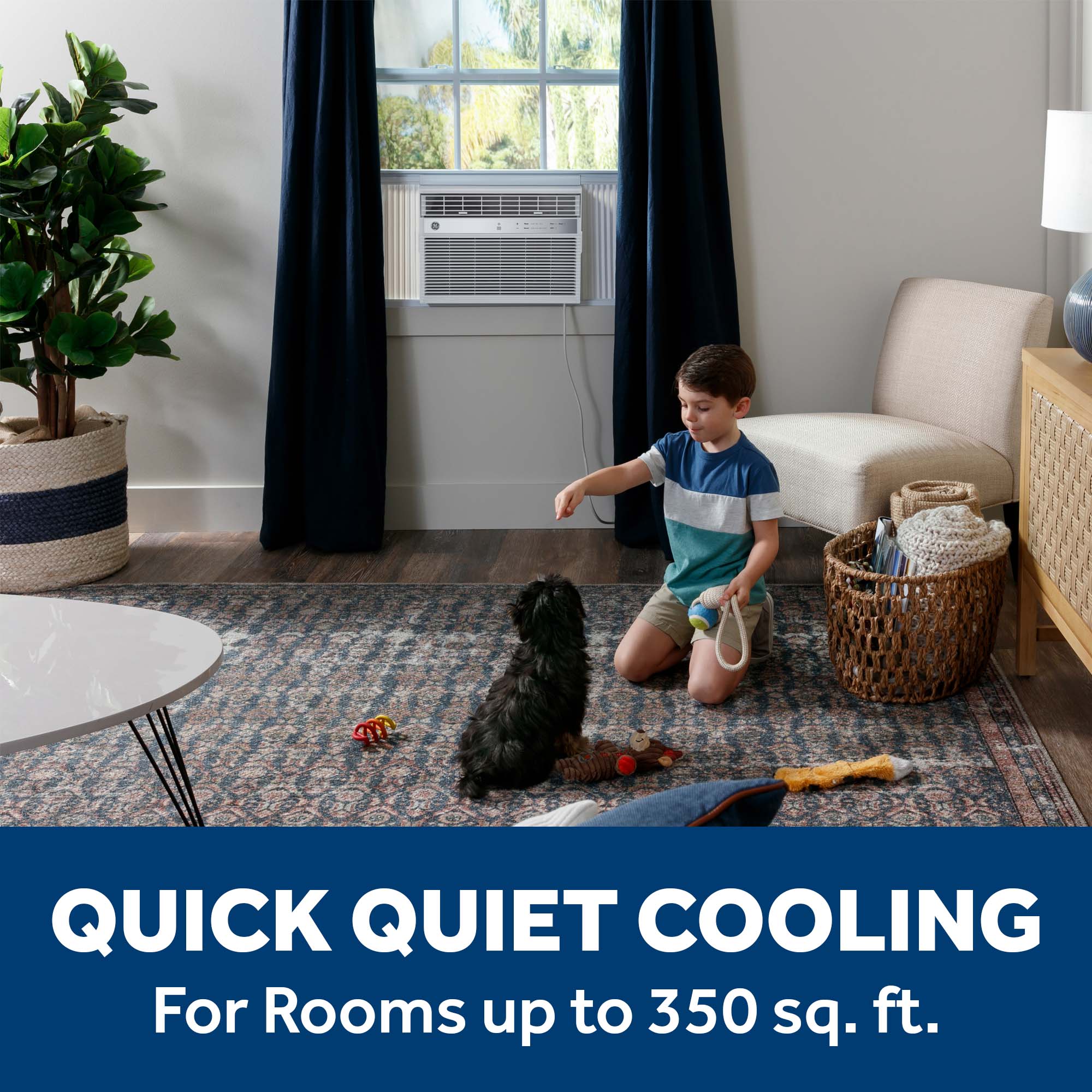 AWES08WWF GE® 8,000 BTU Smart Electronic Window Air Conditioner for Medium Rooms up to 350 sq. ft. - Image 3