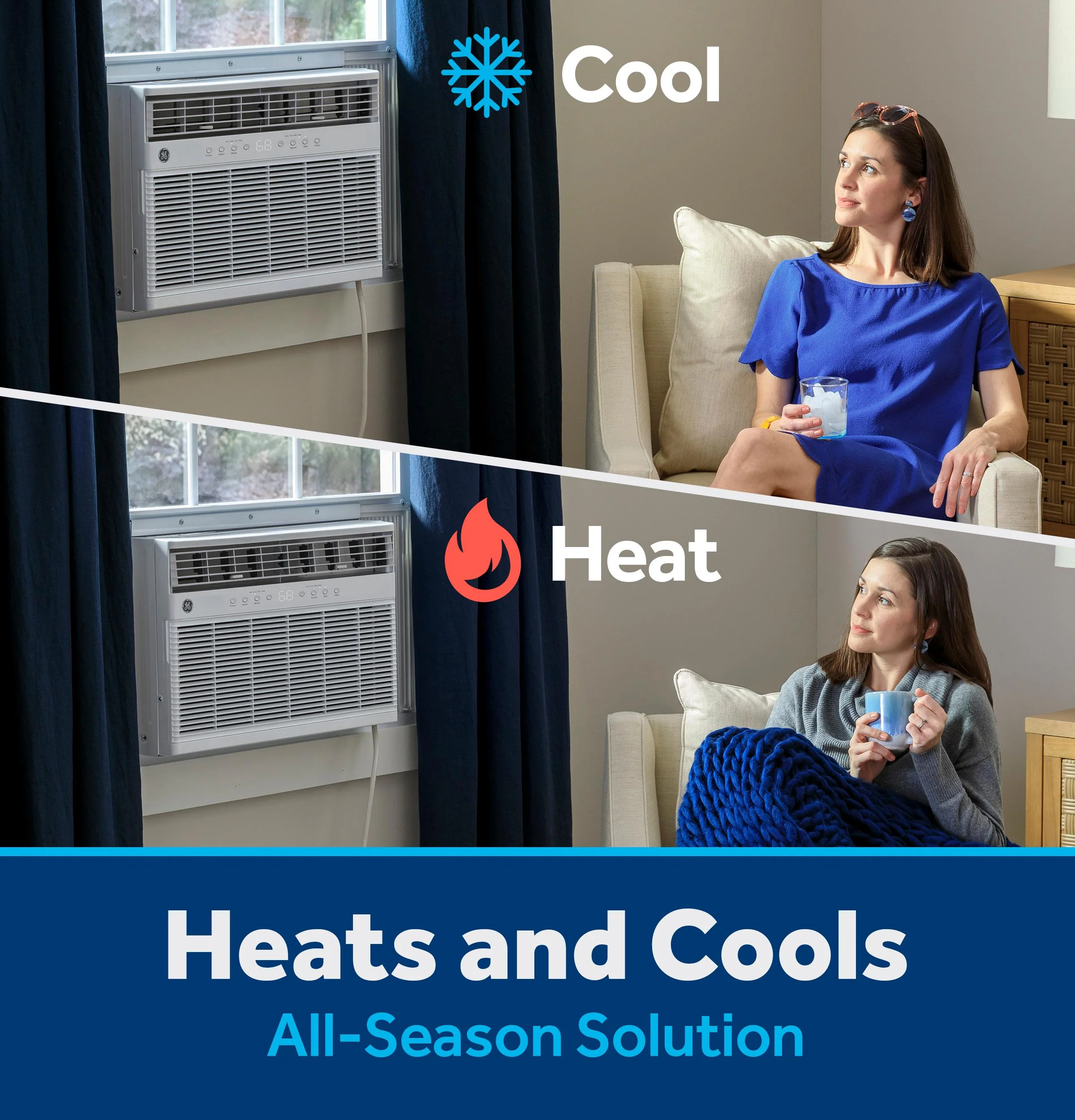 AWGP08WWF GE® ENERGY STAR® 8,000 BTU Smart Heat/Cool with Heat Pump Electronic Window Air Conditioner for Medium Rooms up to 350 sq. ft. - Image 4