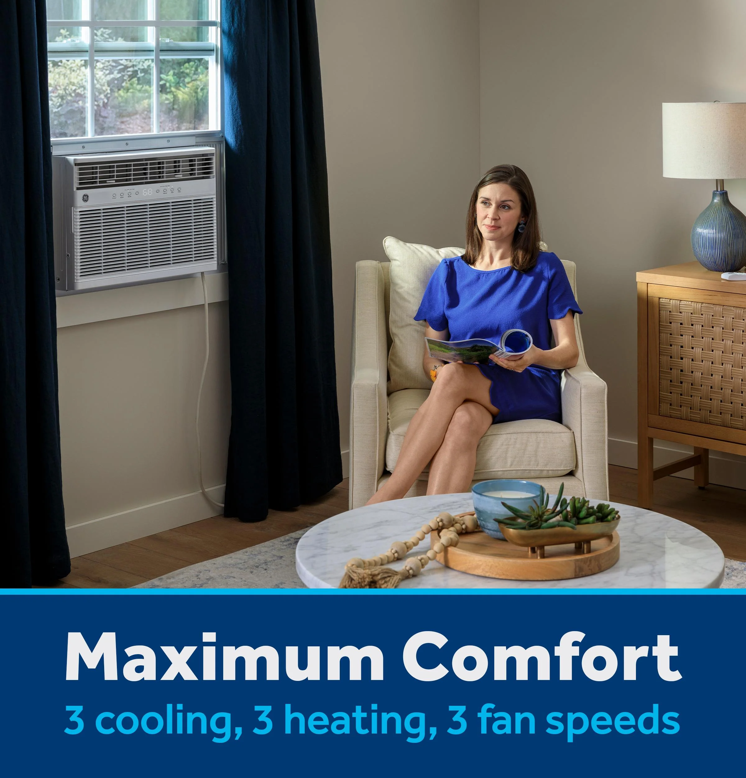 AWGP12WWF GE® ENERGY STAR® 11,000 BTU Smart Heat/Cool with Heat Pump Electronic Window Air Conditioner for Large Rooms up to 550 sq. ft. - Image 9