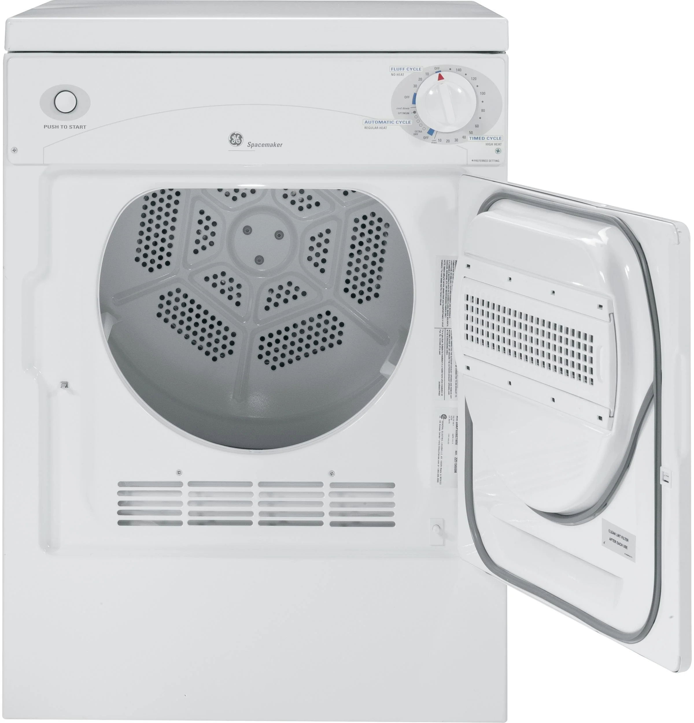 DSKP333ECWW GE Spacemaker® 120V 3.6 cu. ft. Capacity Portable Electric Dryer - Image 4
