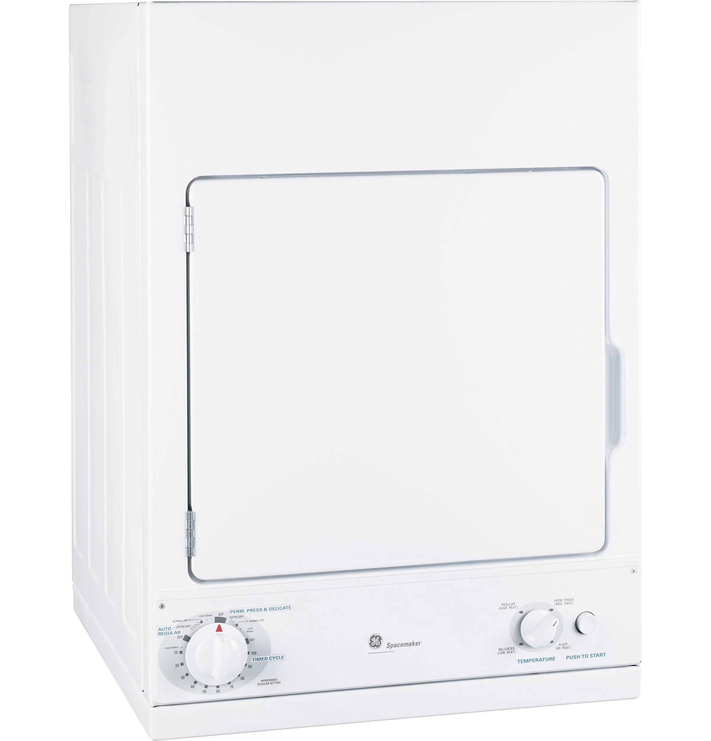 DSKS433EBWW GE Spacemaker® 240V 3.6 cu. ft. Capacity Stationary Electric Dryer
