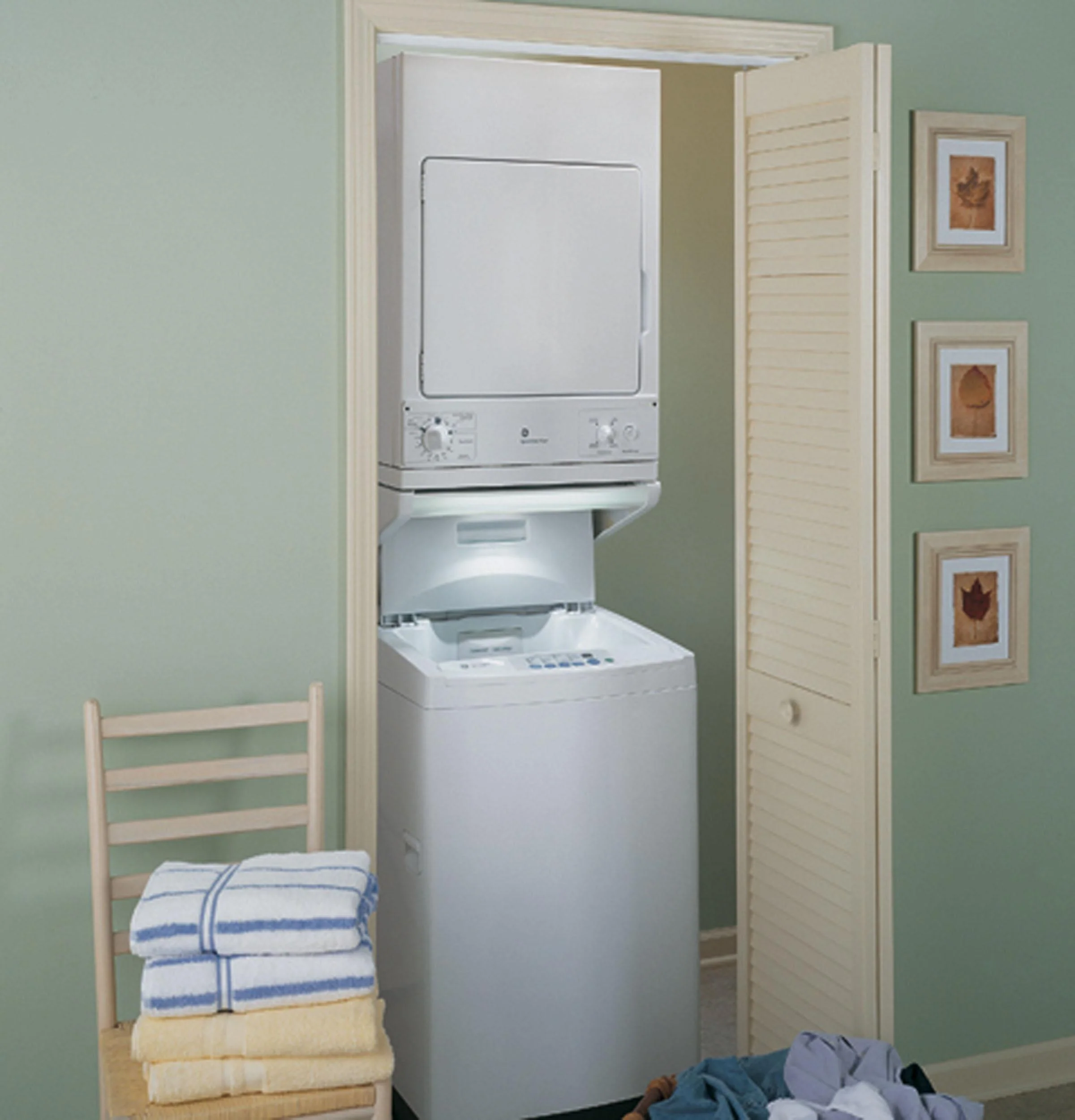 DSKS433EBWW GE Spacemaker® 240V 3.6 cu. ft. Capacity Stationary Electric Dryer - Image 2