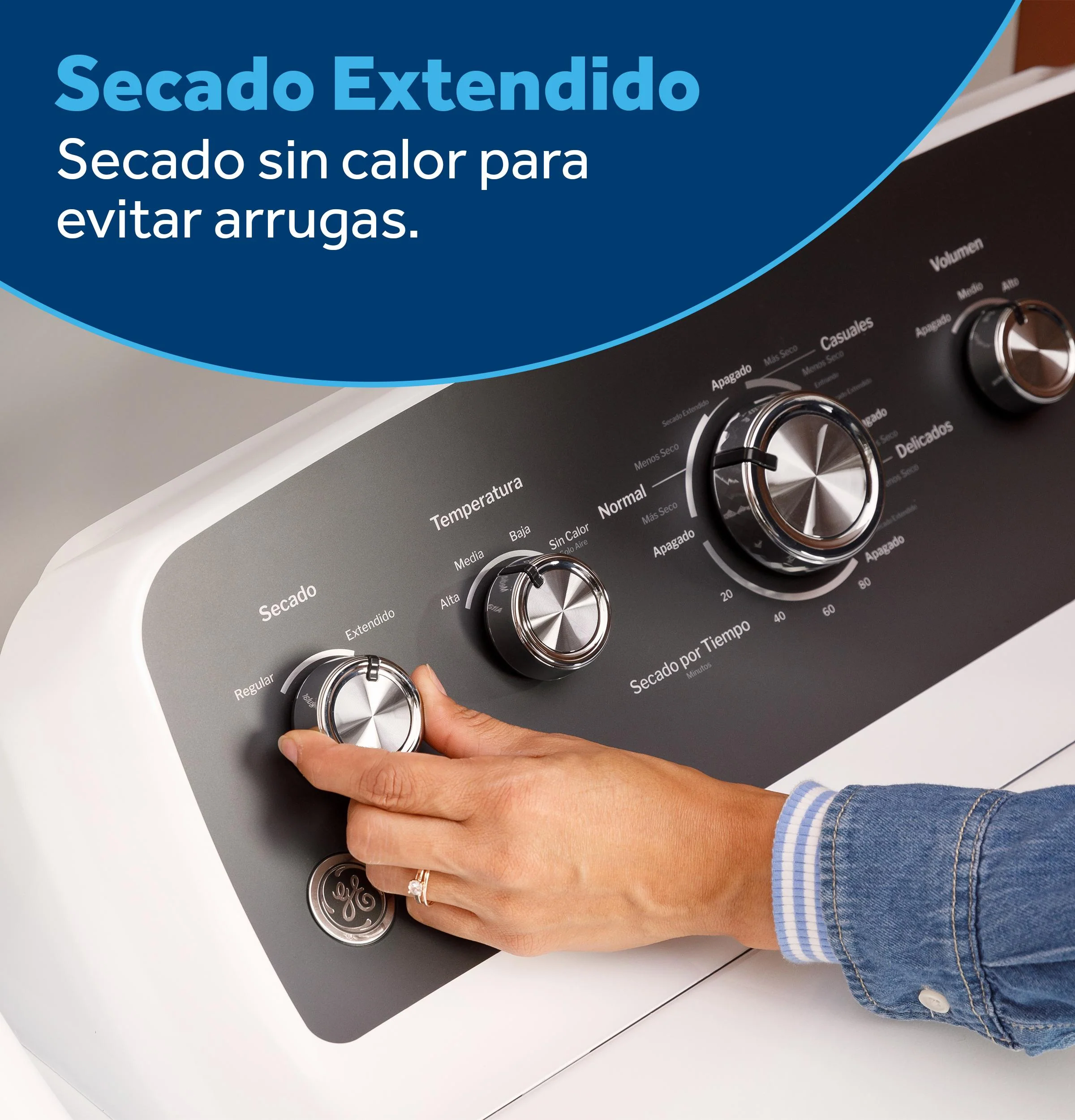 ETD48GASWWB GE® 7.2 cu. ft. Capacity Gas Dryer with Spanish Panel and Up To 120 ft. Venting - Image 9