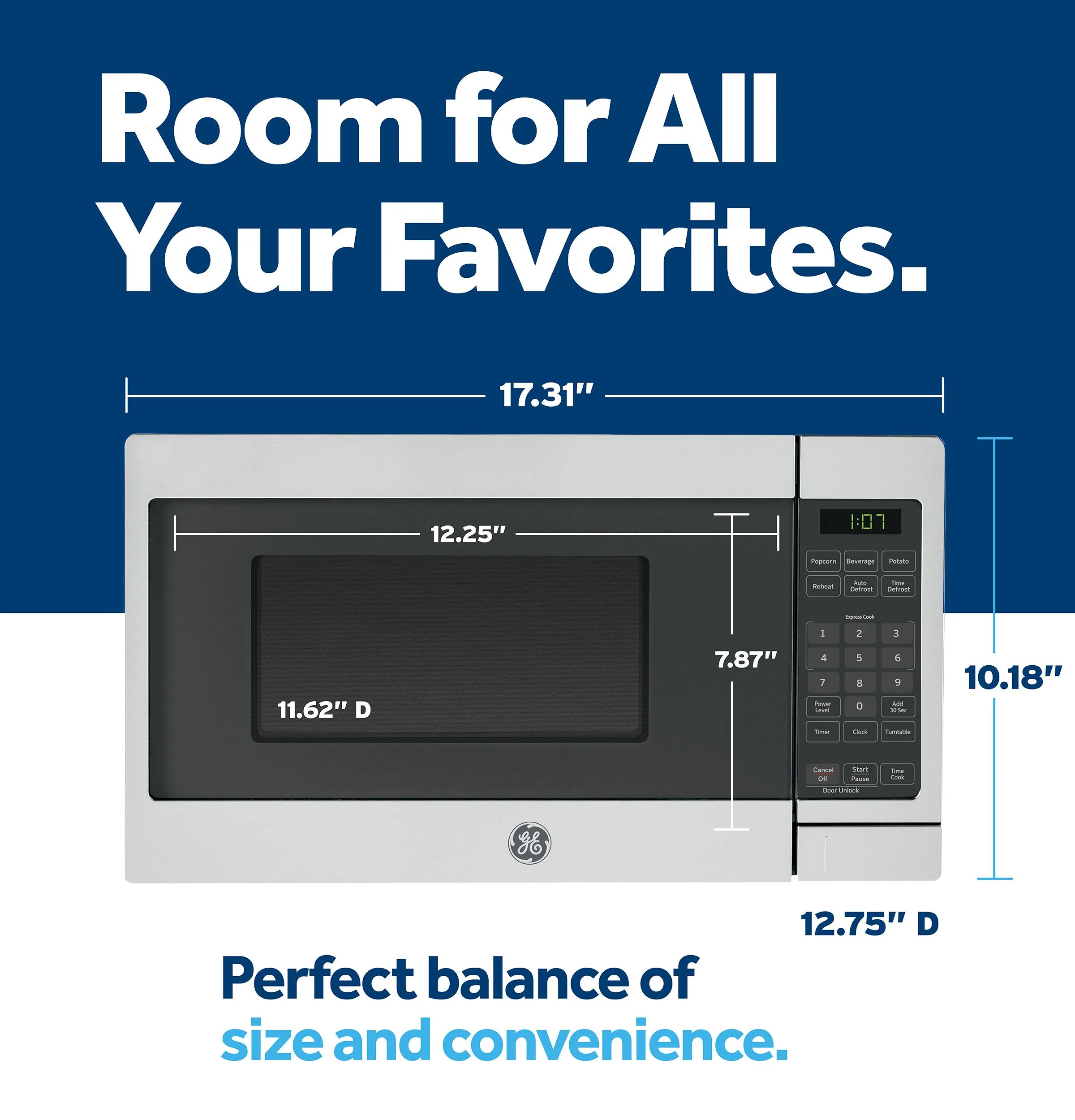 GCST07N1WSS GE® 0.7 Cu. Ft. Capacity Countertop Microwave Oven - Image 6
