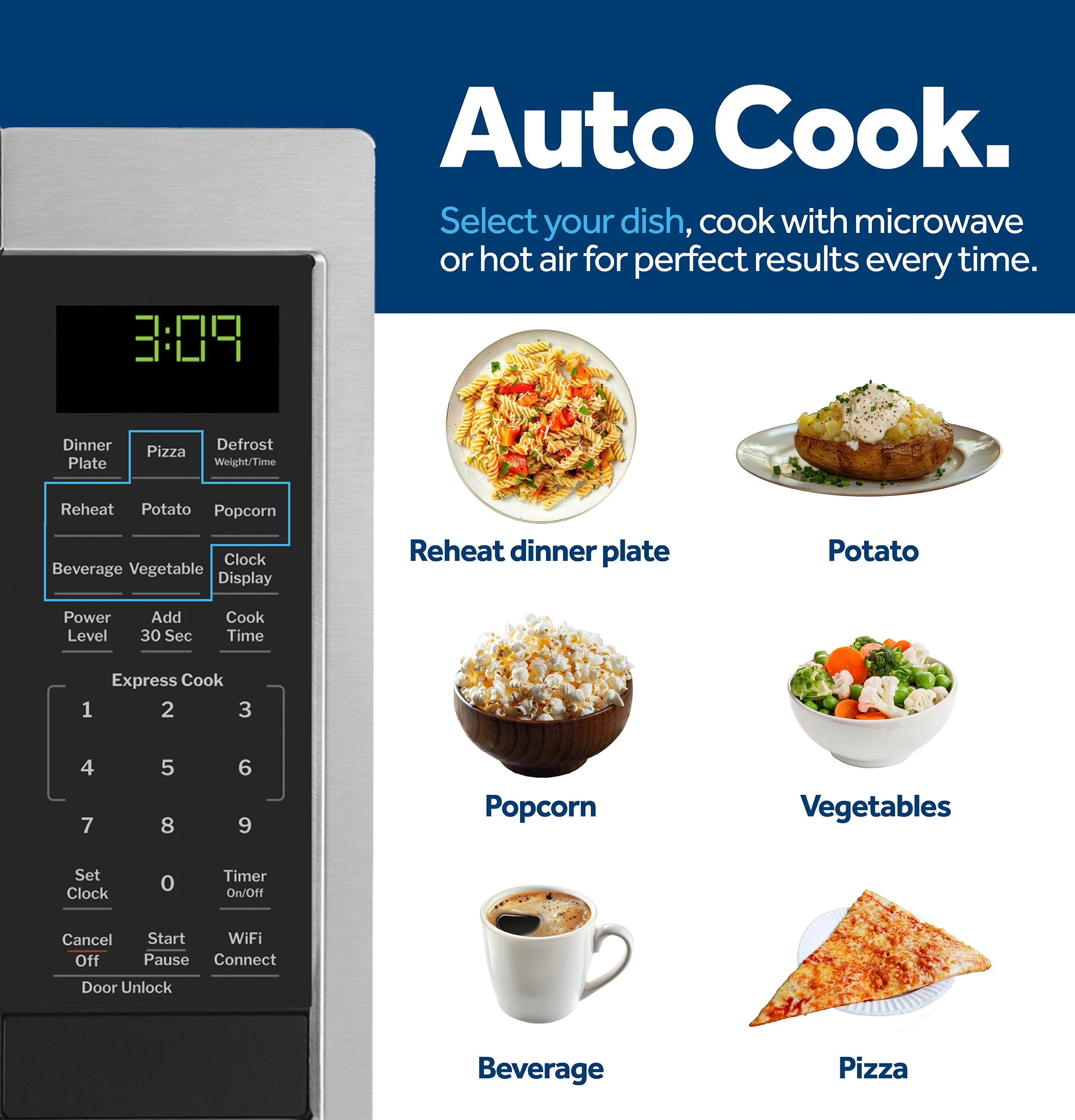 GCST09U1WSS GE® 0.9 Cu. Ft. Capacity Smart Countertop Microwave Oven with Scan-To-Cook Technology - Image 11