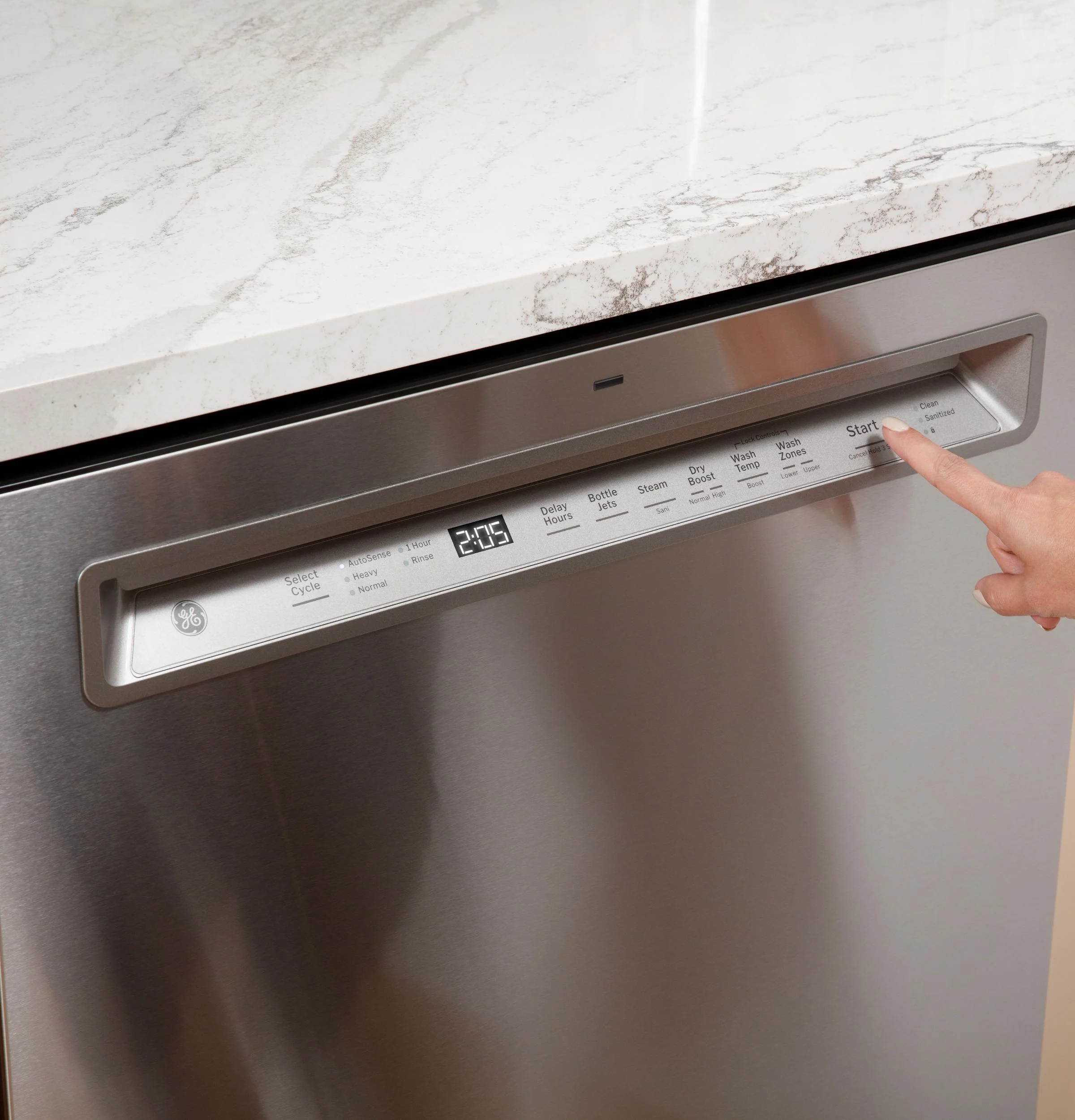 GDF650SYVFS GE® ENERGY STAR® Front Control with Stainless Steel Interior Dishwasher with Sanitize Cycle - Image 8