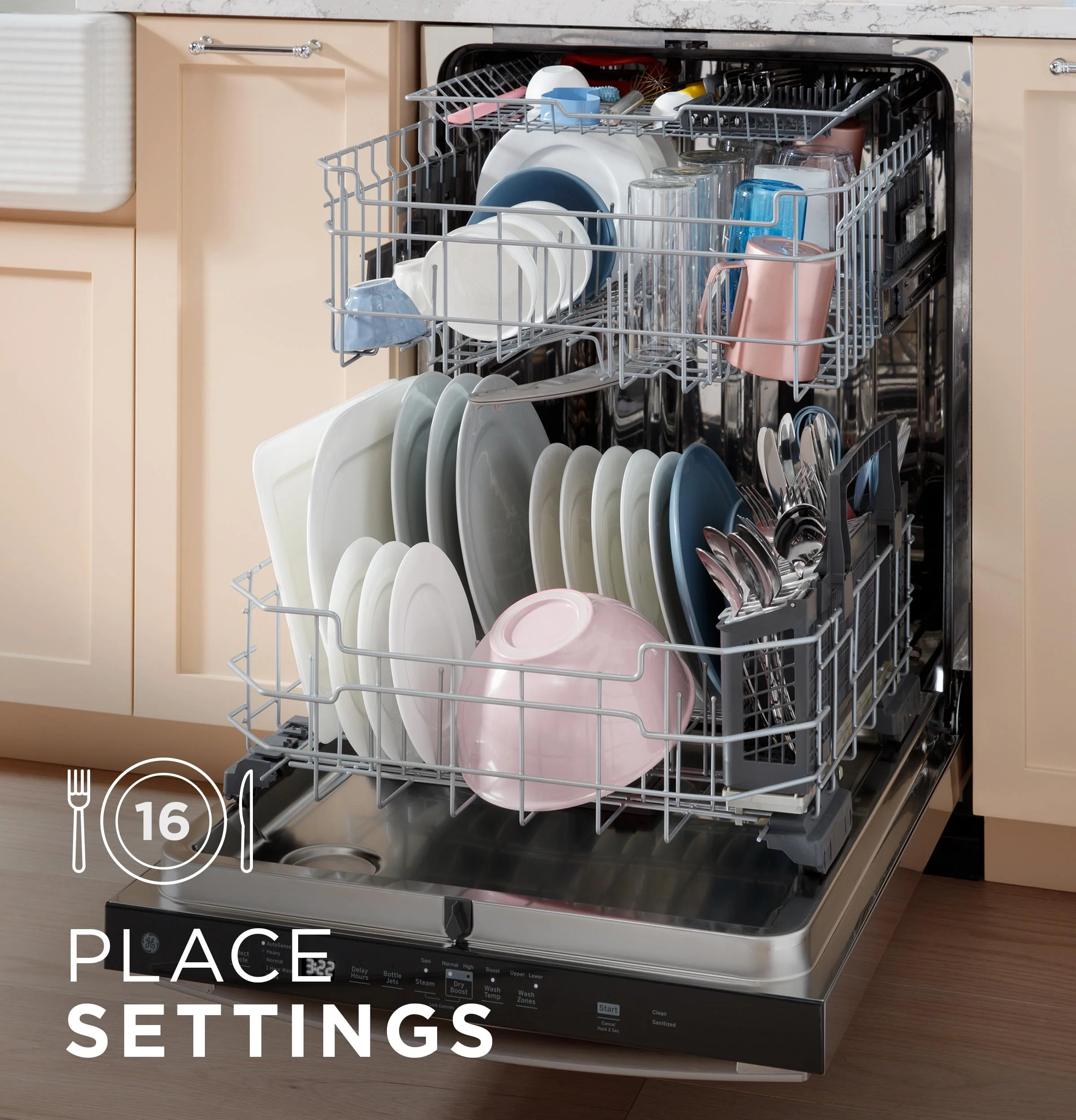 GDP670SMVES GE® ENERGY STAR® Fingerprint Resistant Top Control with Stainless Steel Interior Dishwasher with Sanitize Cycle - Image 14